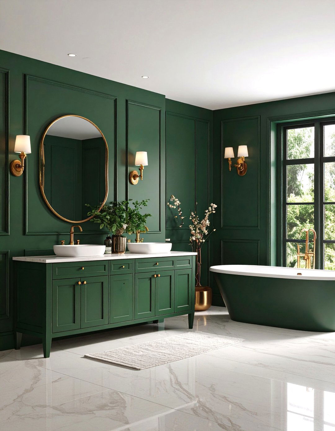 Dark Green Beadboard Drama - 25 Beadboard Bathroom Ideas