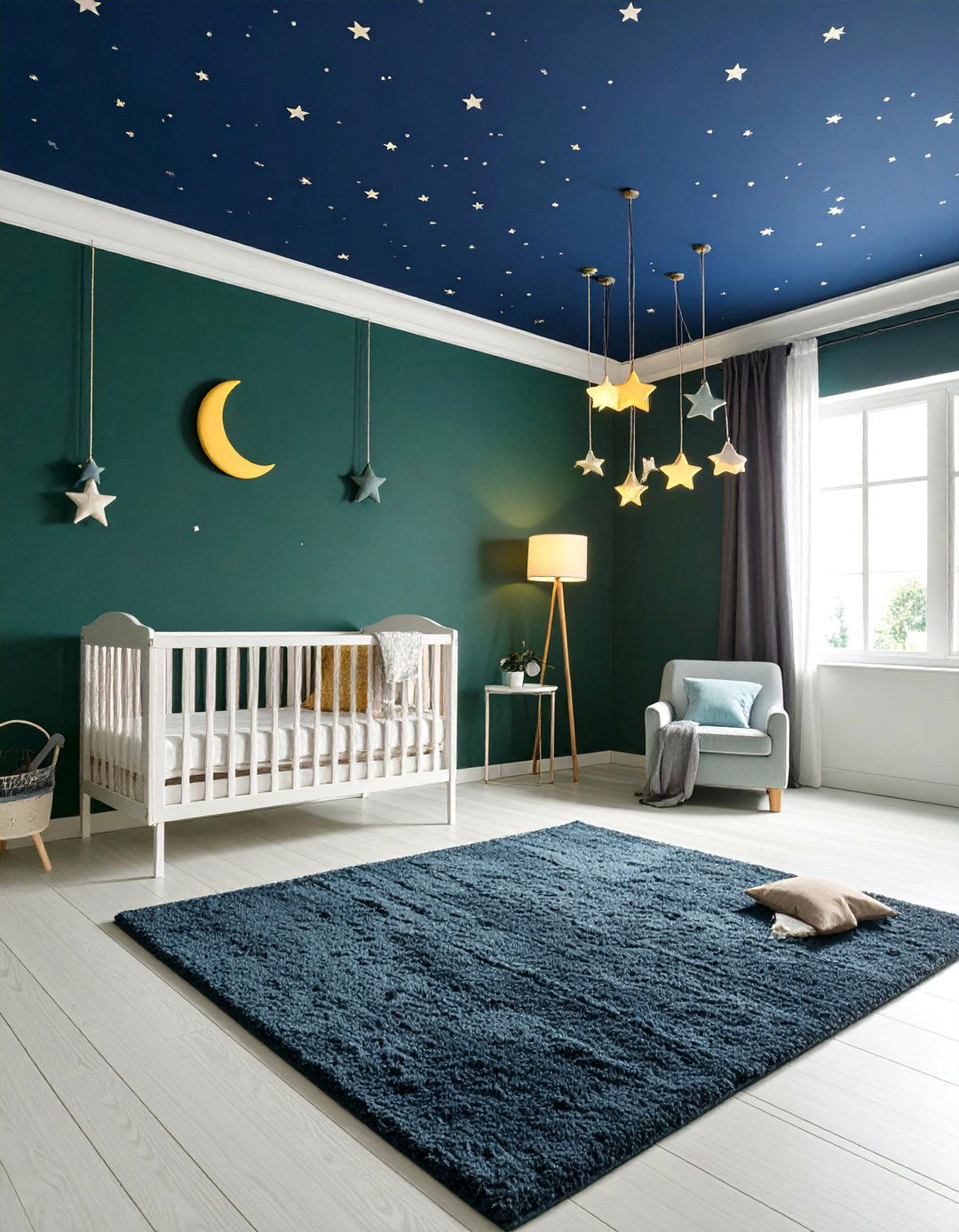 Dark Green Nursery Celestial Night Sky - 25 Dark Green Nursery Ideas
