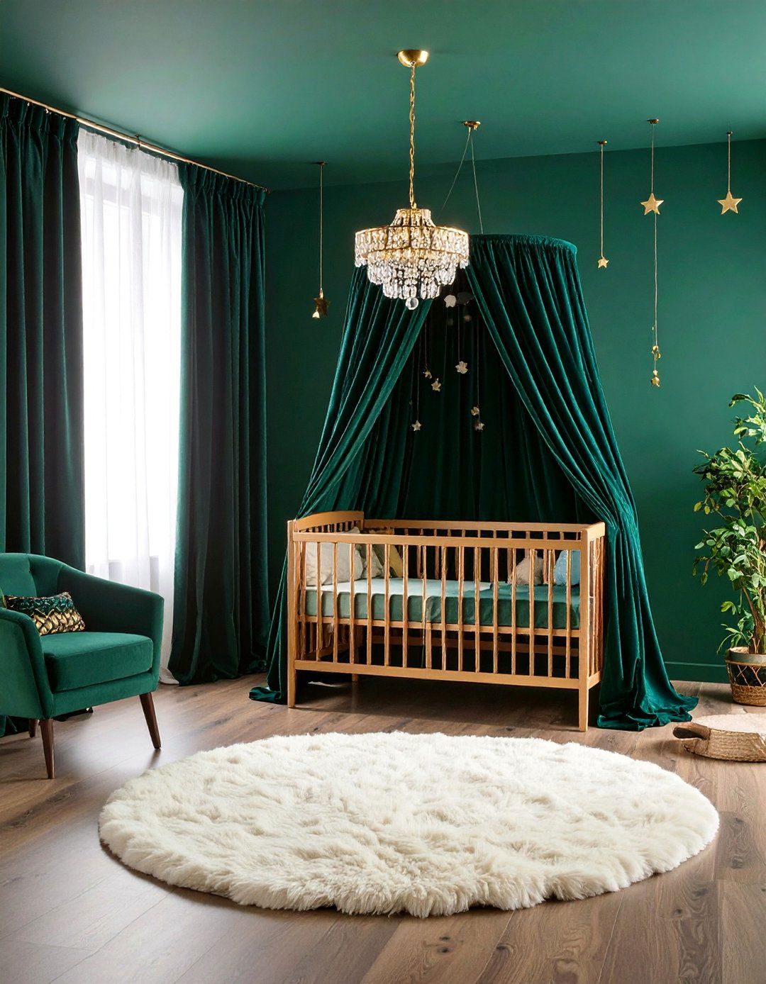 Dark Green Nursery Luxe Velvet Textures - 25 Dark Green Nursery Ideas