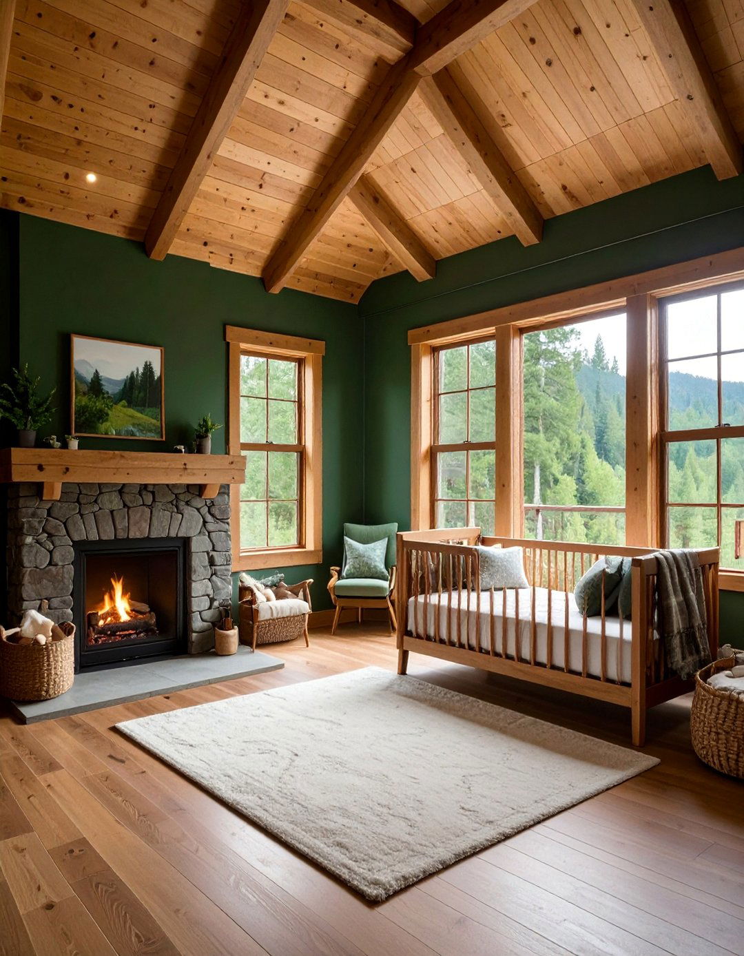 Dark Green Nursery Rustic Mountain Cabin - 25 Dark Green Nursery Ideas