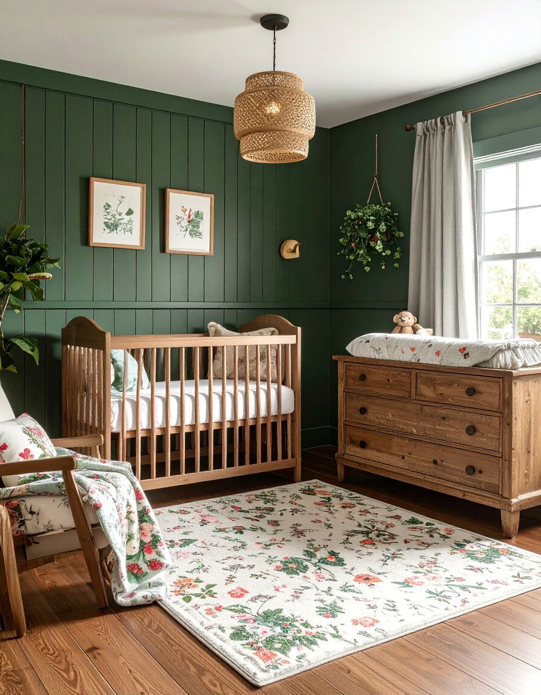 Dark Green Nursery Vintage Cottagecore Charm - 25 Dark Green Nursery Ideas