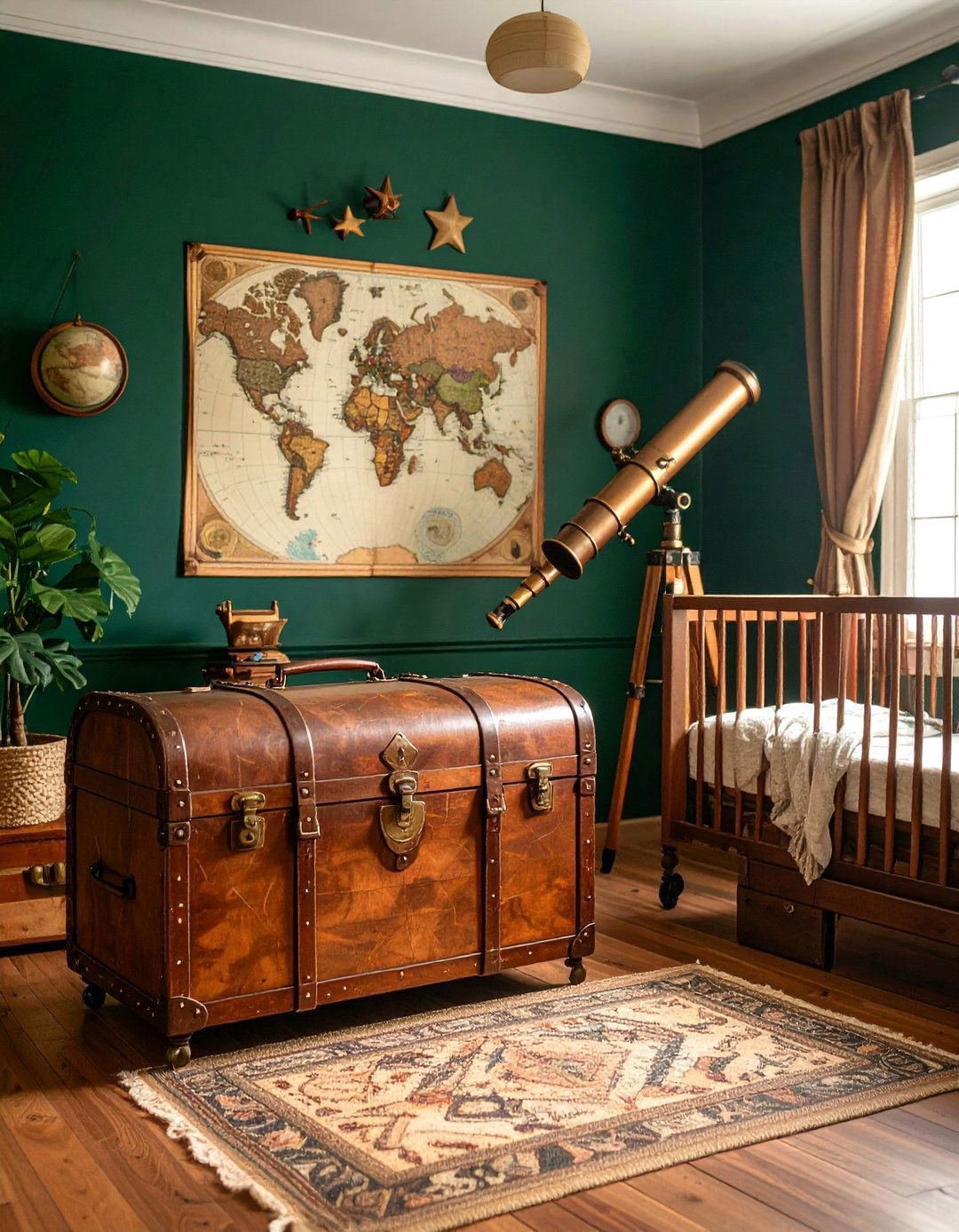 Dark Green Nursery Vintage Travel Explorer - 25 Dark Green Nursery Ideas