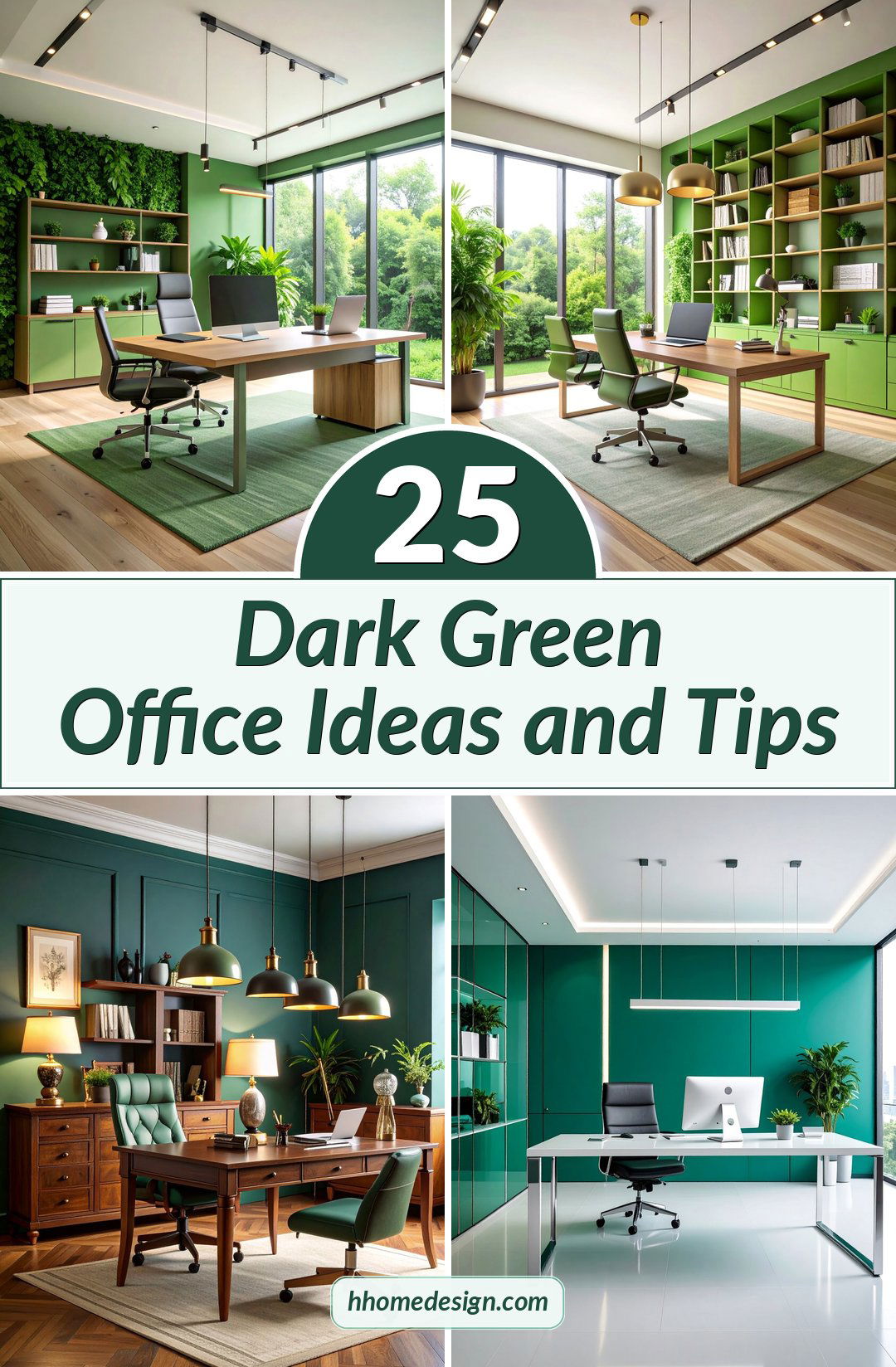 25 Dark Green Office Ideas and Tips