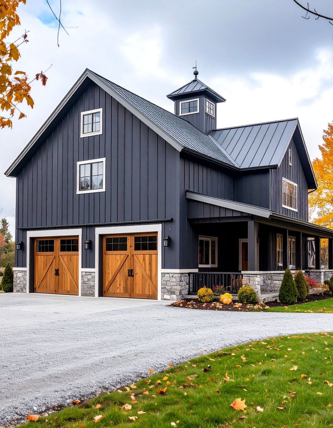 Dark Grey Barn Style Home - 25 Dark Grey House Exterior Ideas