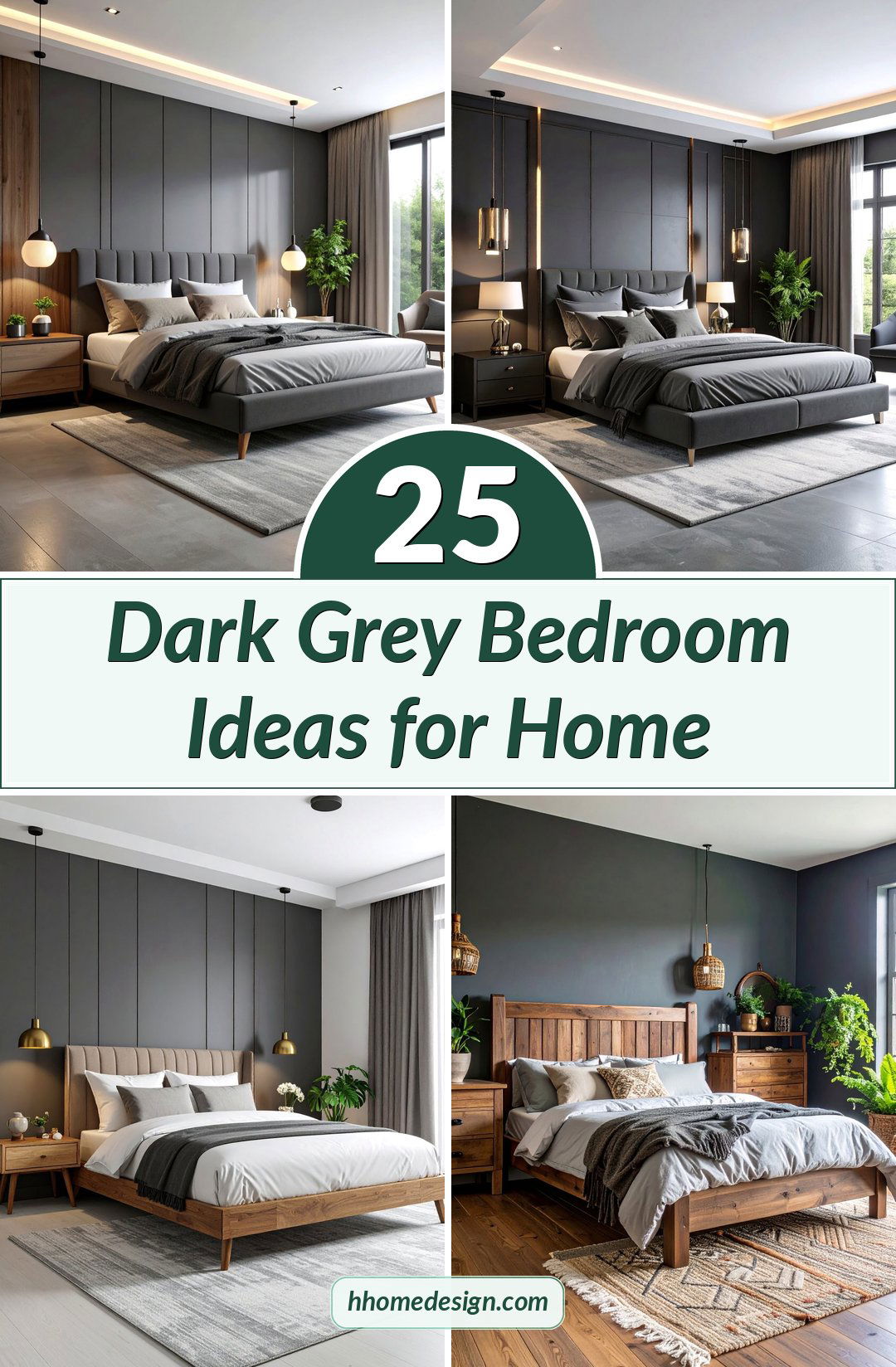 25 Dark Grey Bedroom Ideas for Home