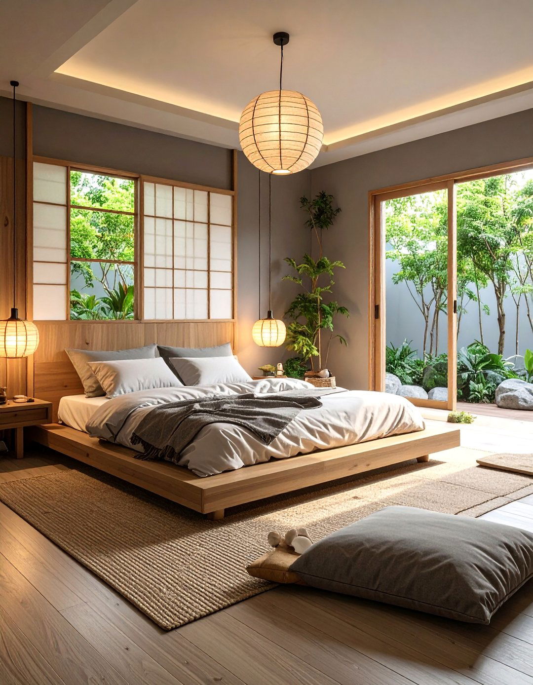 Dark Grey Zen Meditation Space - 25 Dark Grey Bedroom Ideas