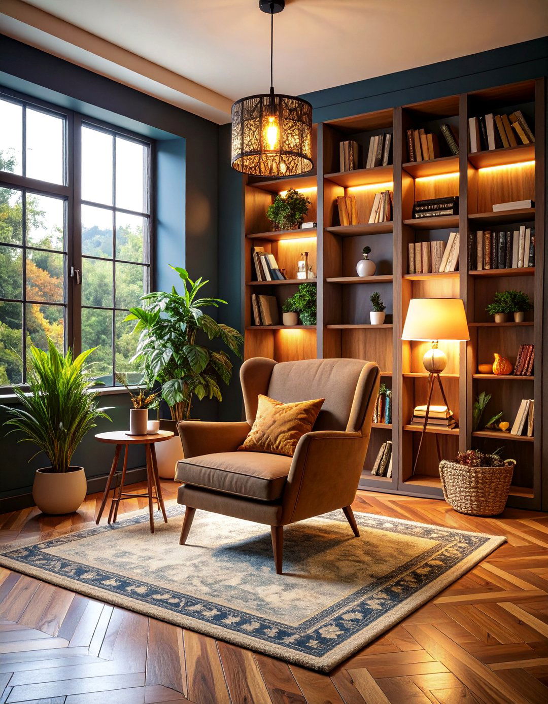 Dark Moody Reading Nook with Intimate Lighting - 25 House Decor Ideas