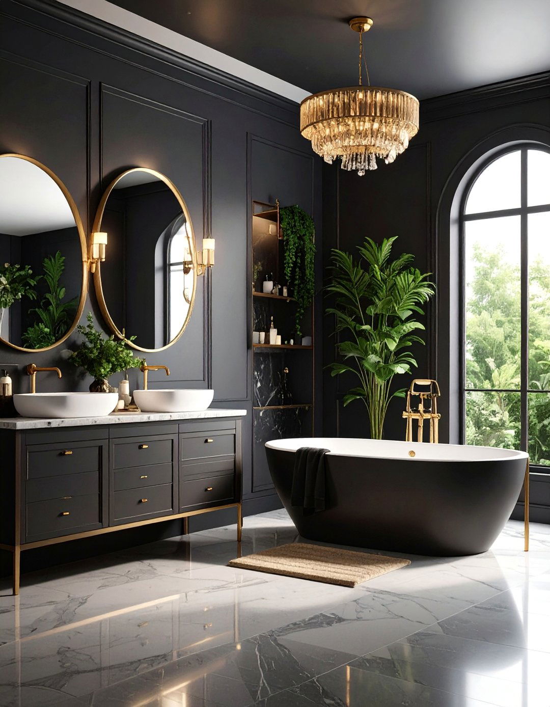 Dark Moody Sophistication - 25 Modern Bathroom Decor Ideas
