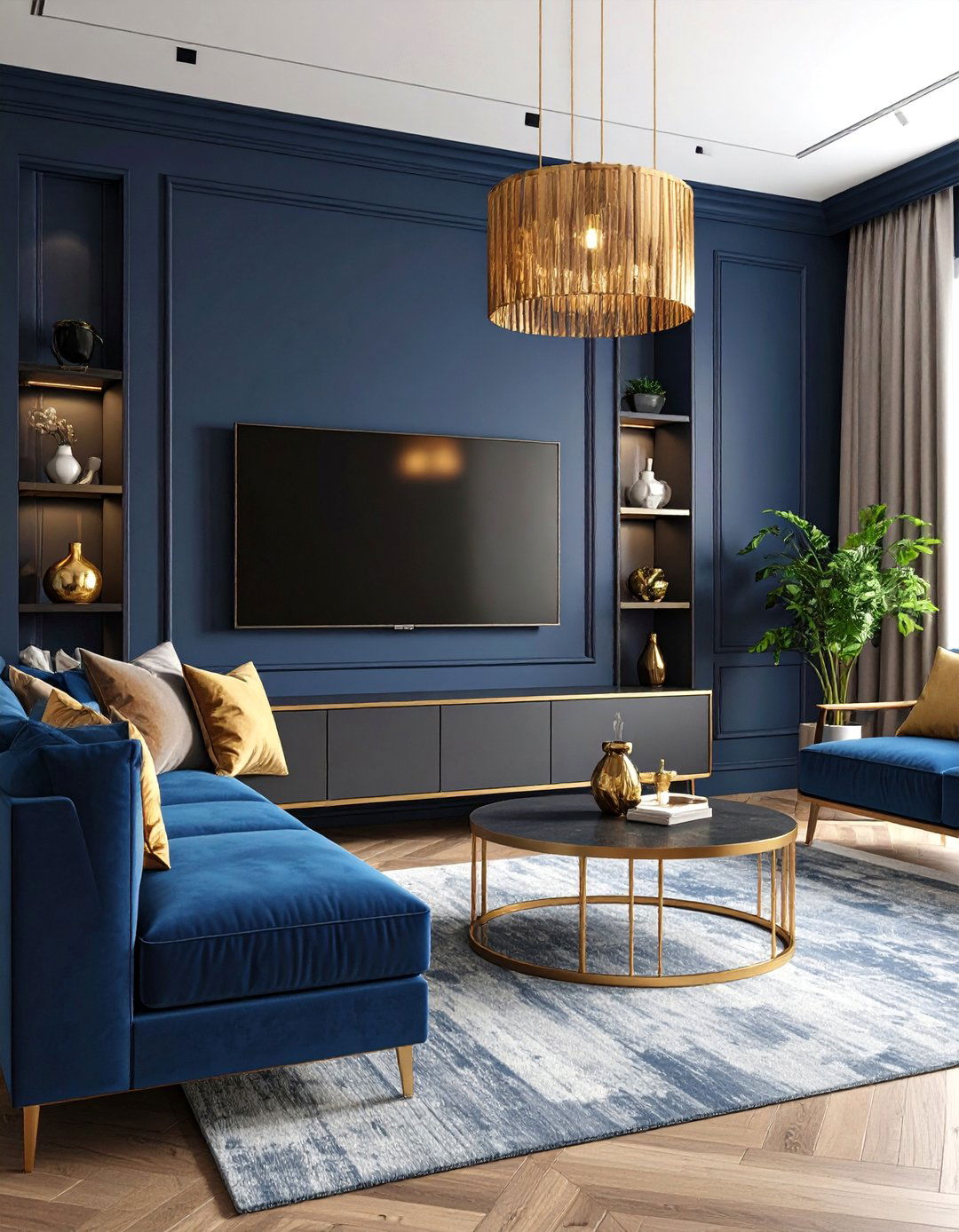 Dark Moody TV Room with Dramatic Color Schemes - 25 Tv Room Ideas