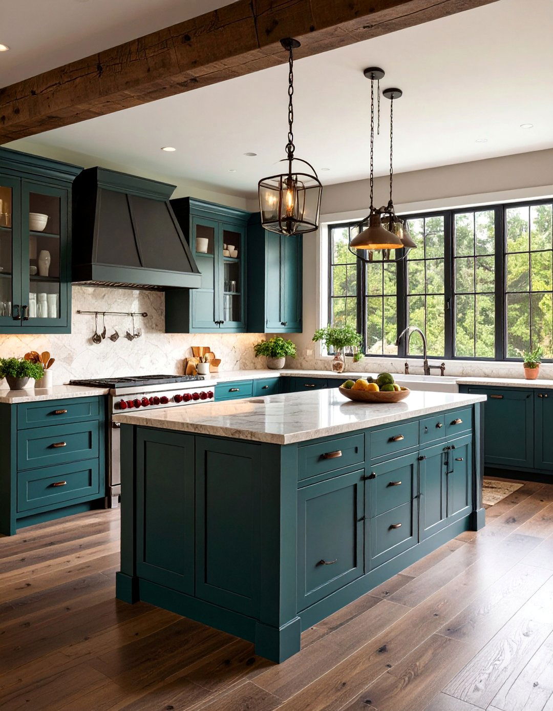 Dark Pine Knotty Cabinets with Rustic Character - 25 Dark Wood Kitchen Cabinets