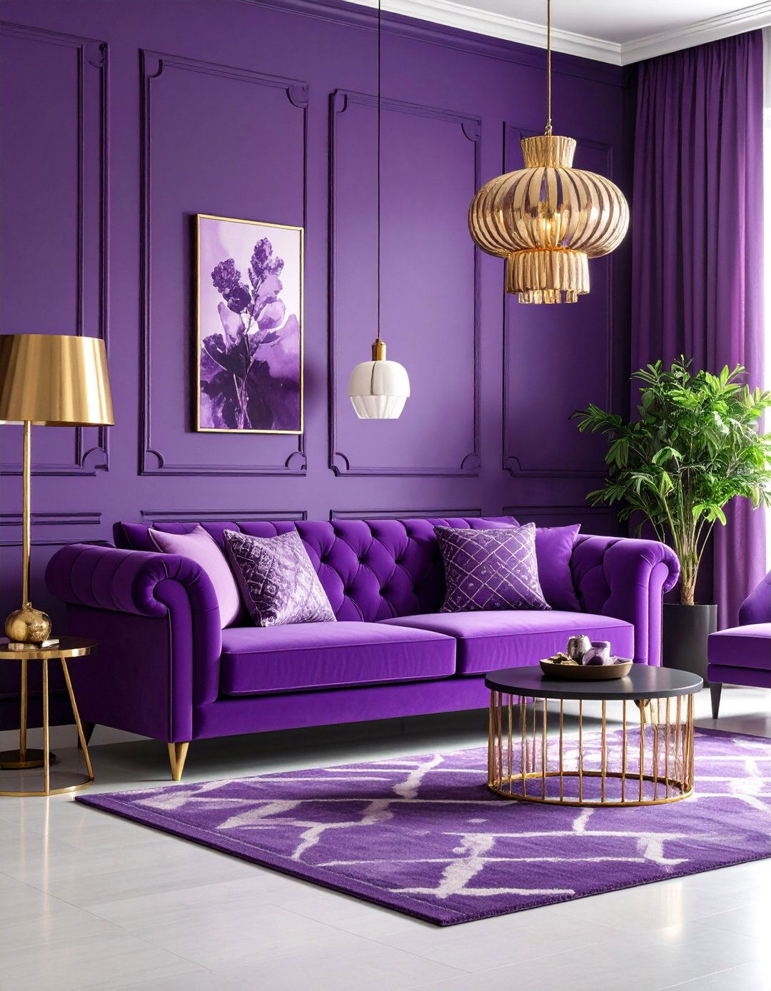 Dark Purple Maximalist Living Room - 25 Moody Living Room Ideas