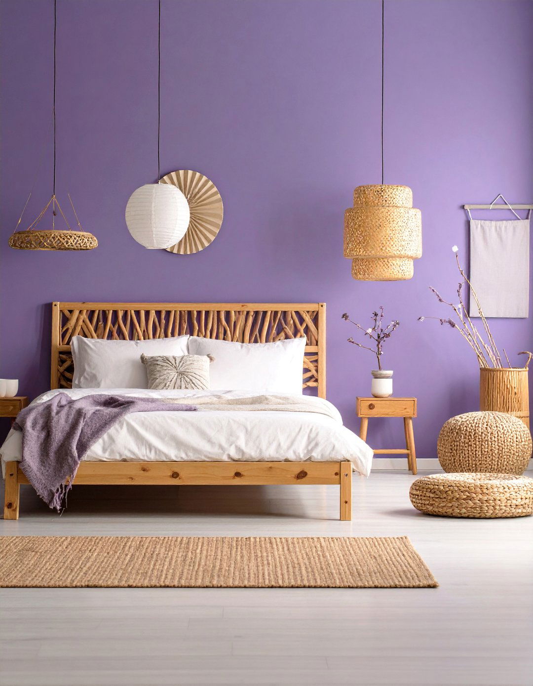 Dark Purple Zen Bedroom with Minimalist Elements - 25 Dark Purple Bedroom Ideas
