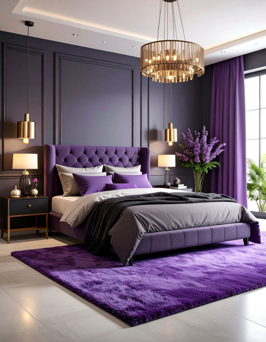 Dark Purple and Black Dramatic Bedroom - 25 Dark Purple Bedroom Ideas