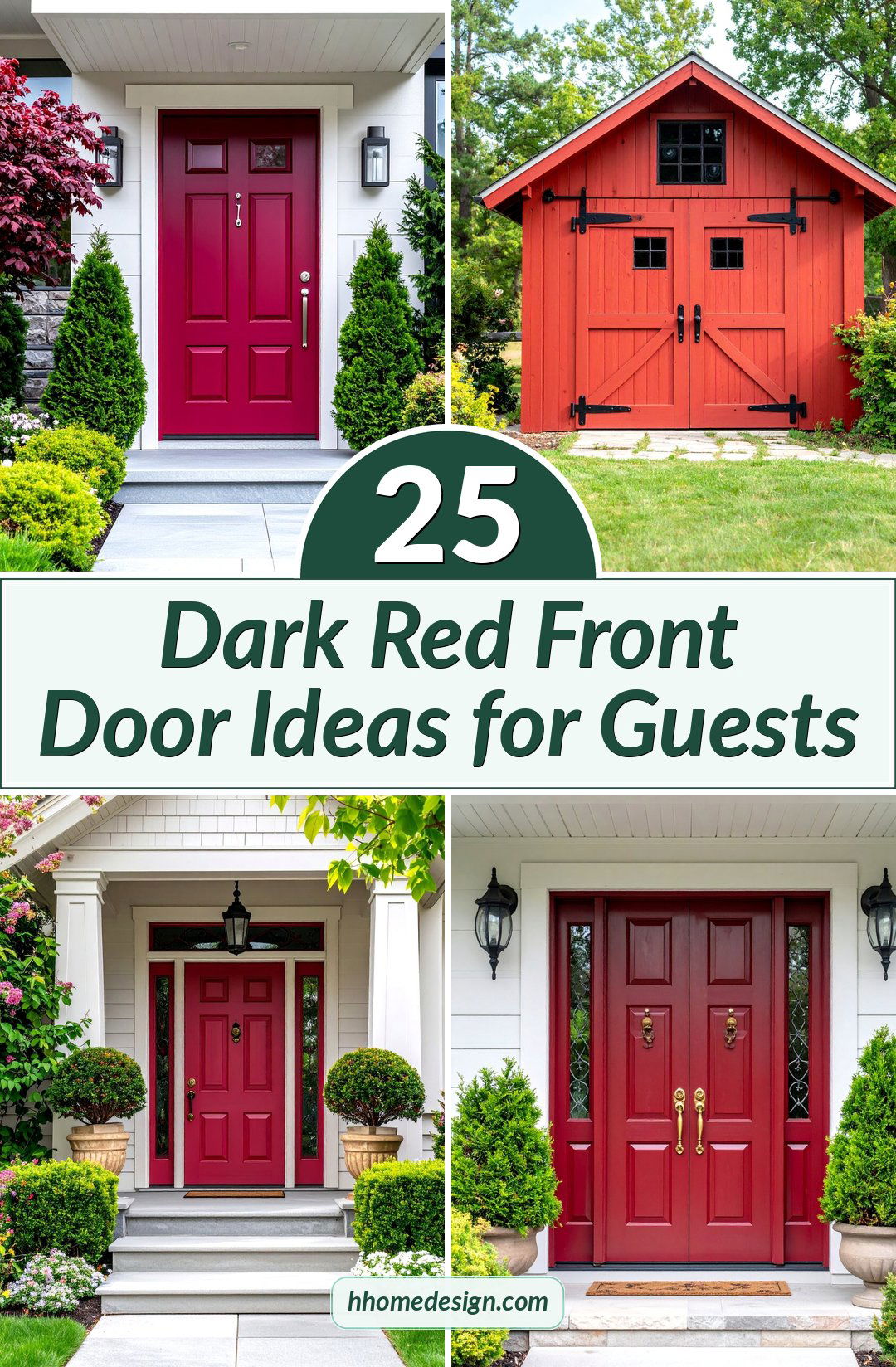 25 Dark Red Front Door Ideas for Guests