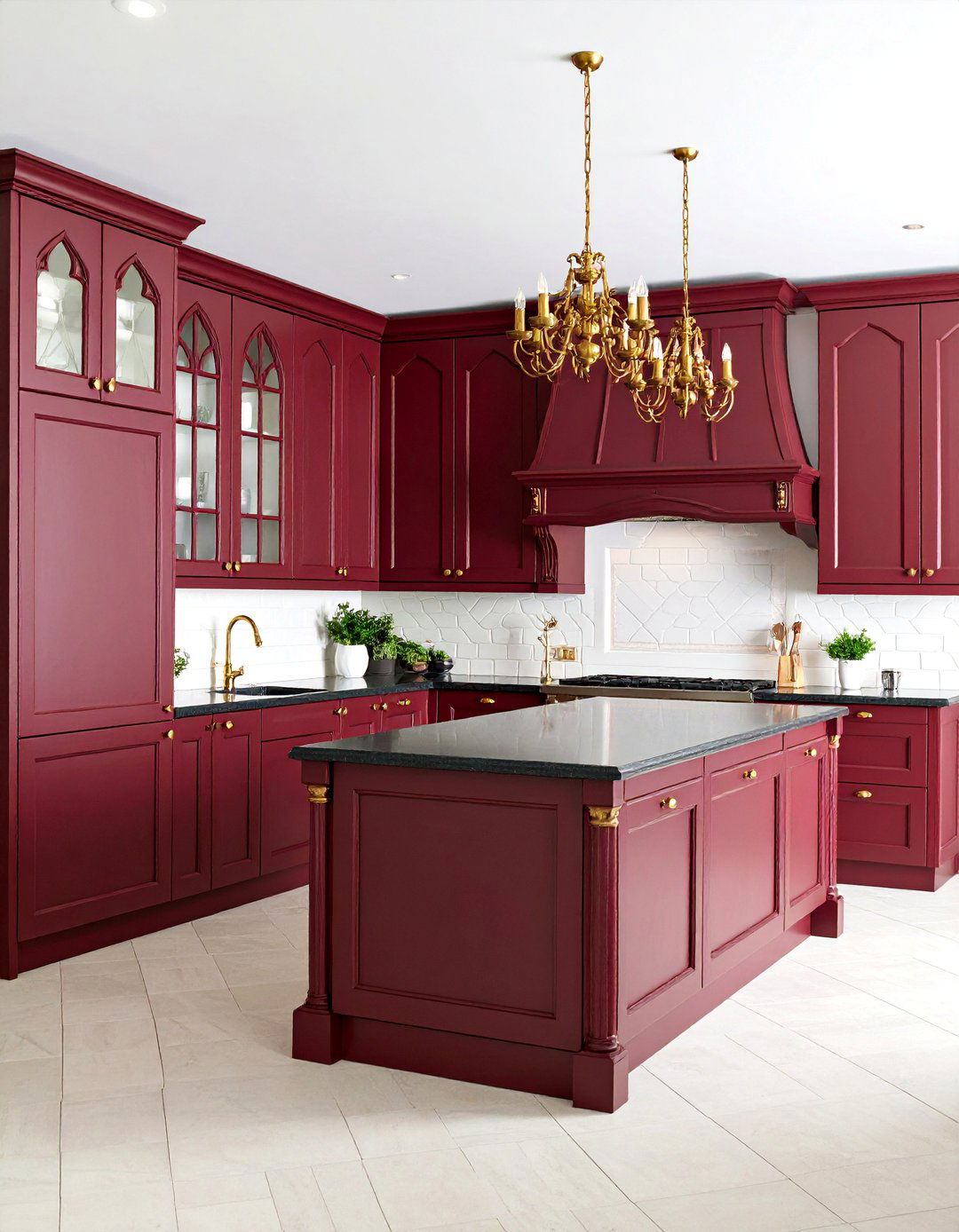 Dark Victorian Kitchen with Gothic Revival Elements - 25 Victorian Kitchen Ideas