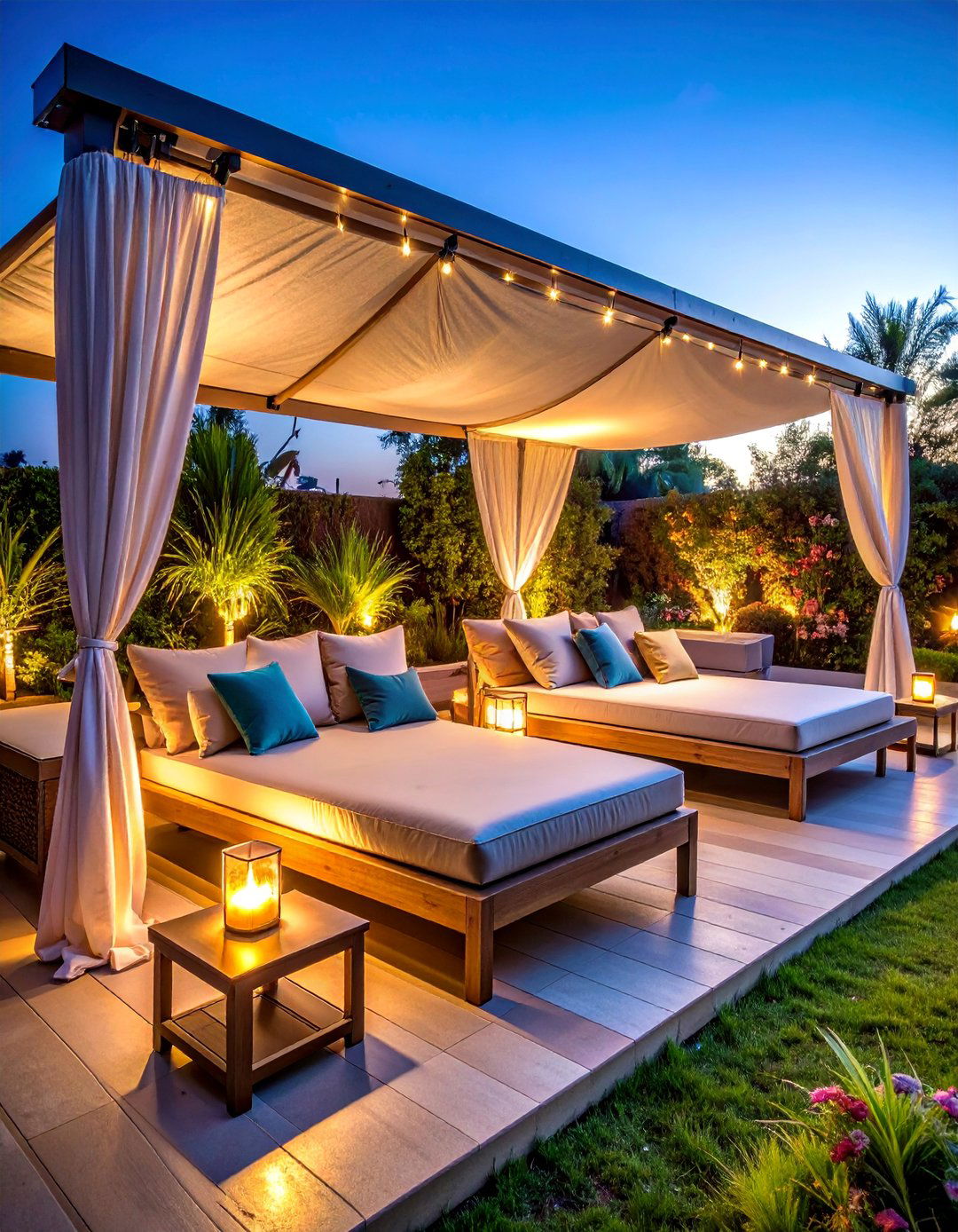 Daybed Patio with Shade Structures - 25 Mid-century Modern Patio Ideas