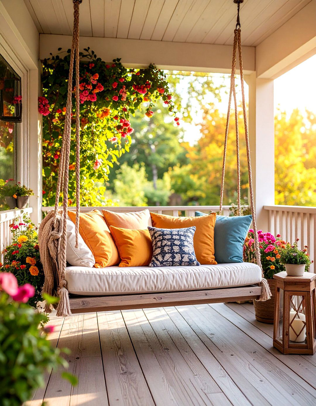 Daybed Swing Reading Platform - 25 Outdoor Reading Nook Ideas