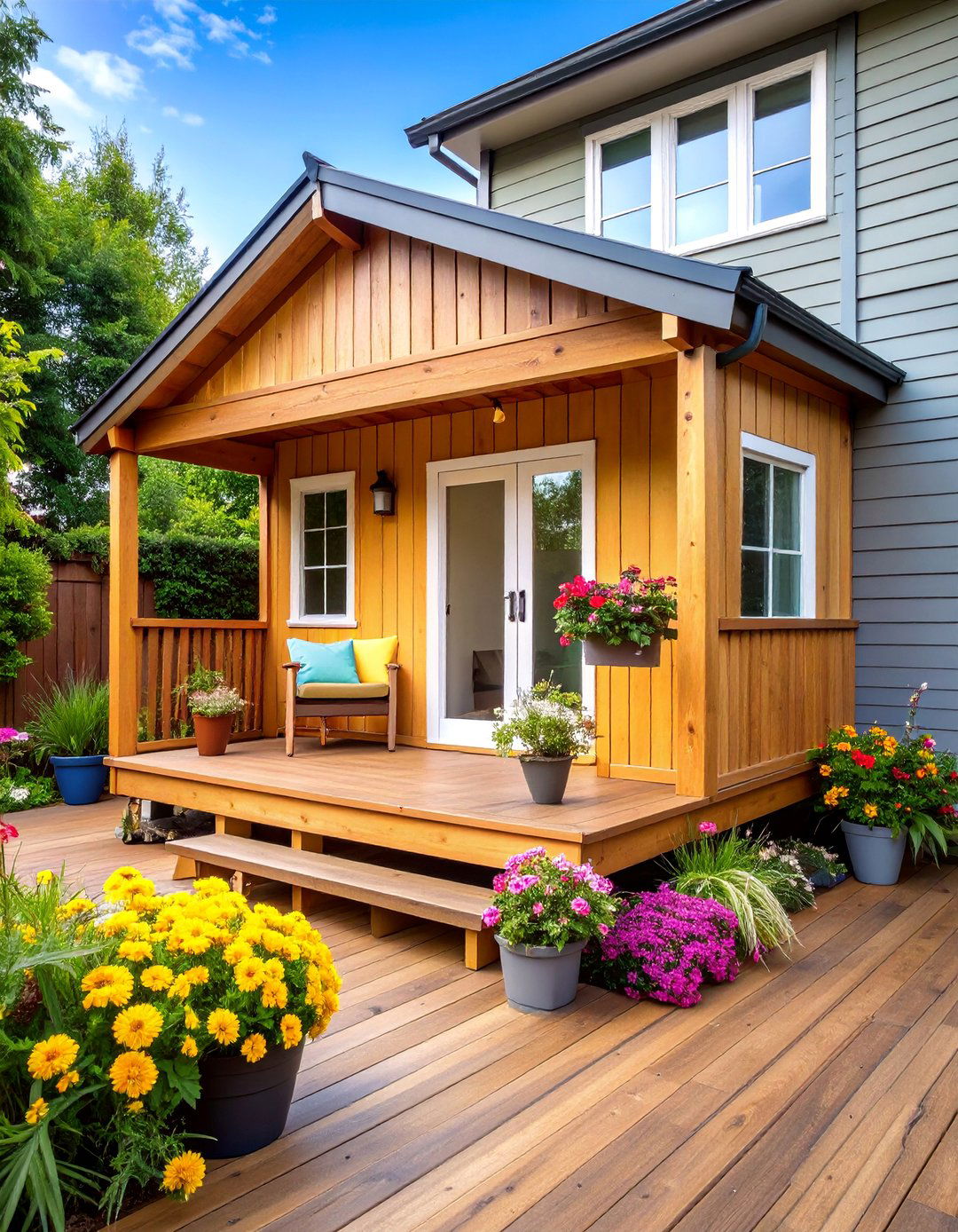 Deck Attached Haven Catio - 25 Outdoor Catio Ideas