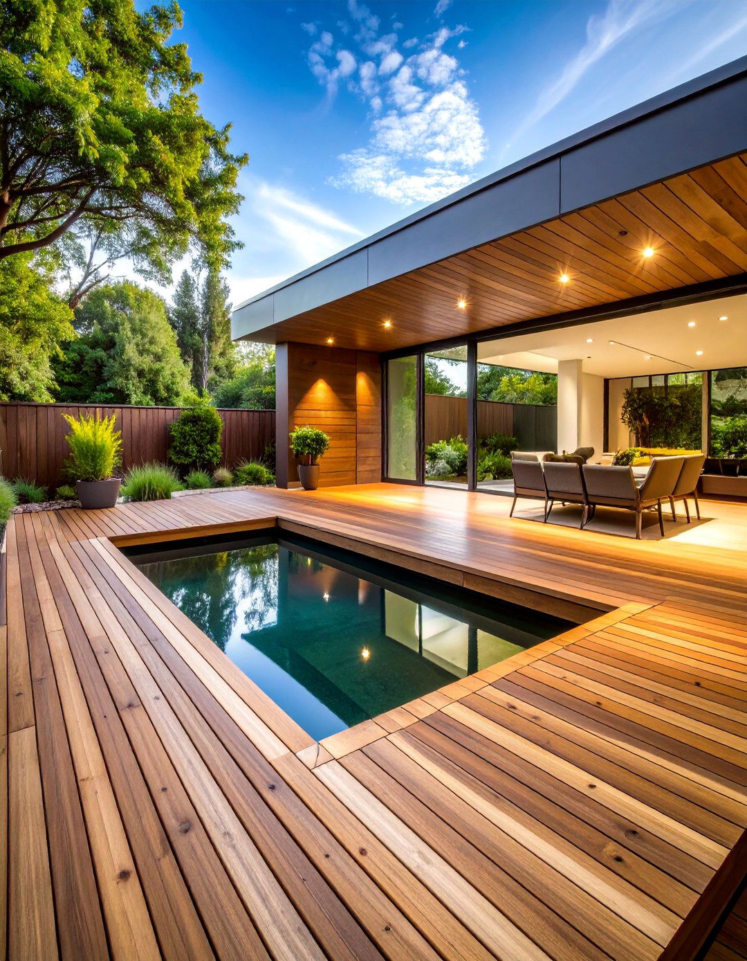 Deck Integrated Backyard Pond - 25 Backyard Pond Ideas