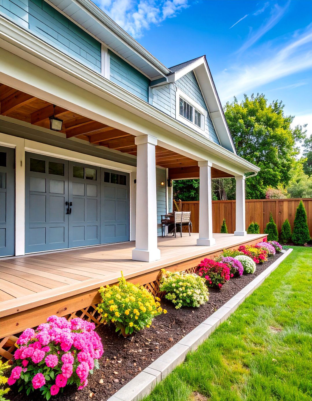Deck Skirting with Access Doors - 25 Under Deck Landscaping Ideas