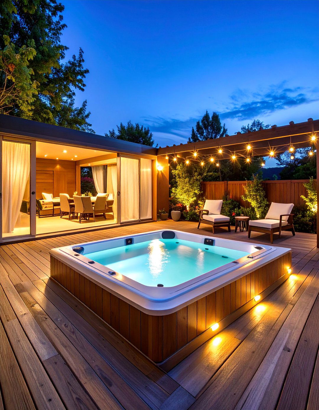 Deck with Hot Tub Integration and Spa Like Features - 25 Backyard Deck Ideas
