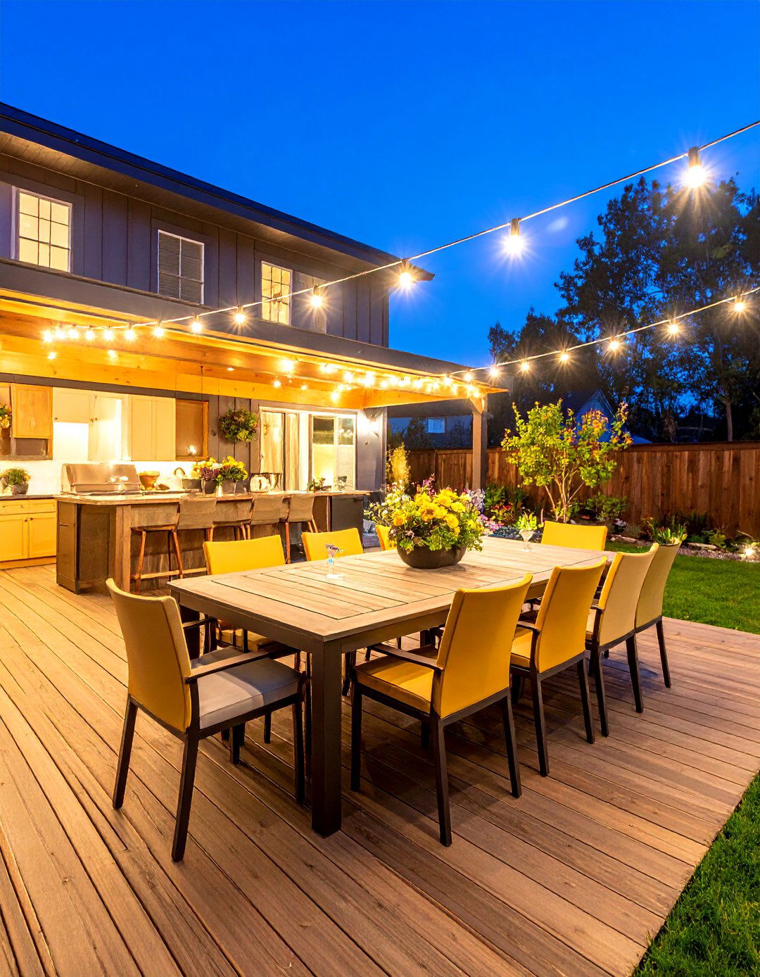 Deck with Outdoor Dining Room and Kitchen Extension - 25 Backyard Deck Ideas