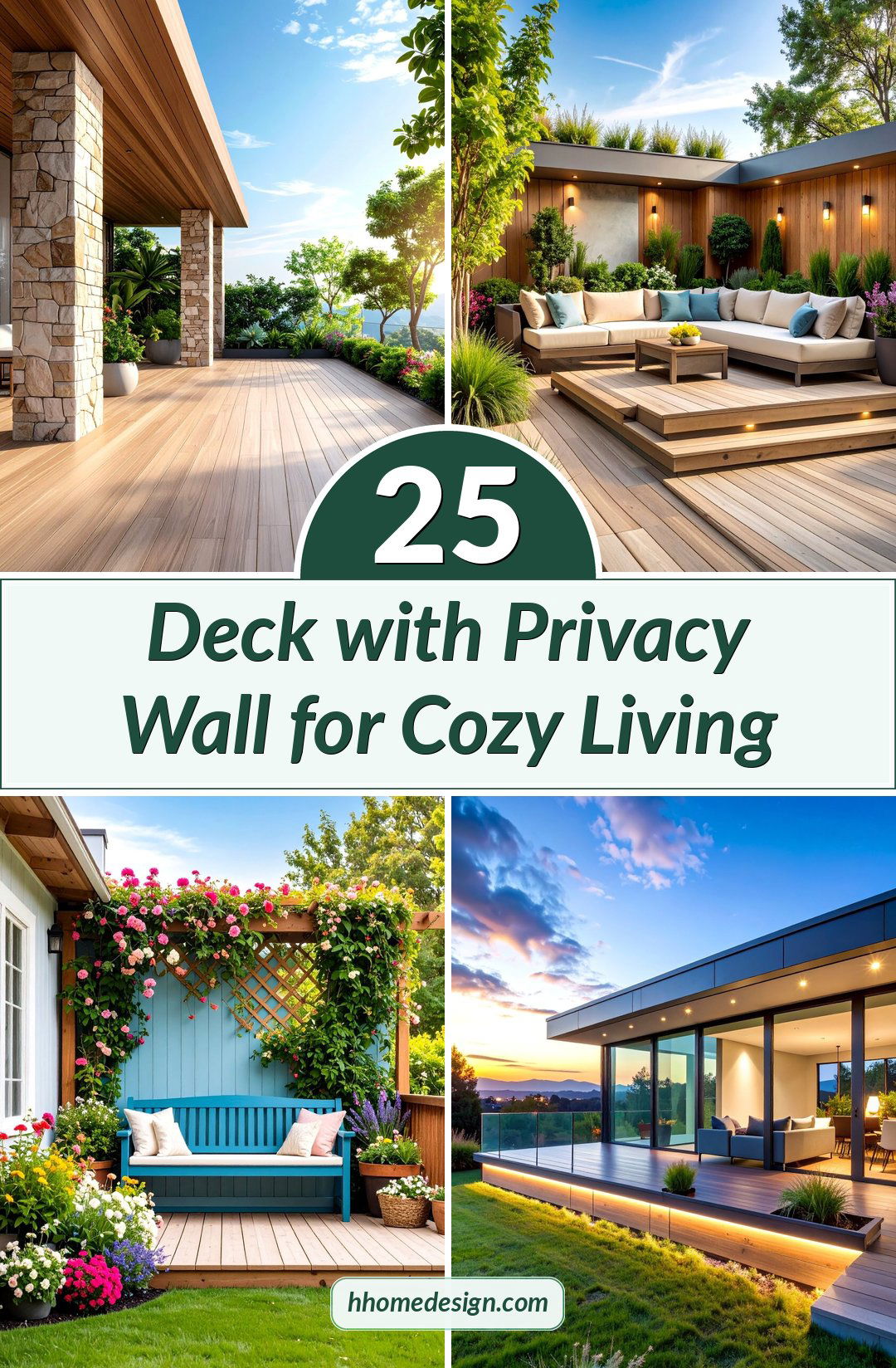 25 Deck with Privacy Wall for Cozy Living