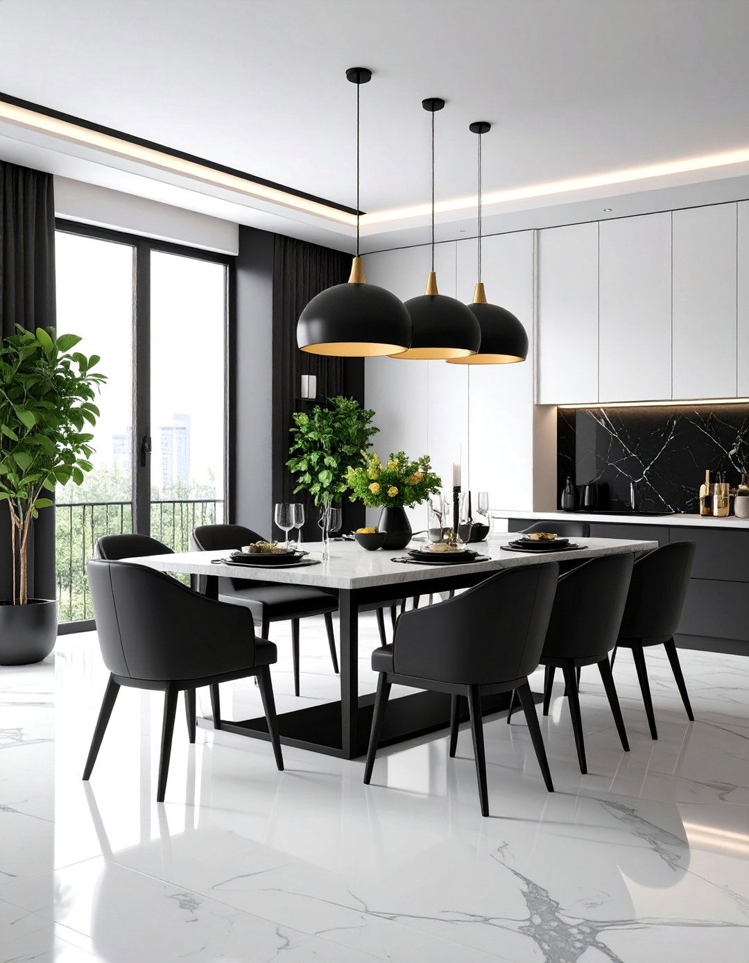 Deco Minimalist Monochrome Art Deco Dining Room - 25 Art Deco Dining Room Ideas