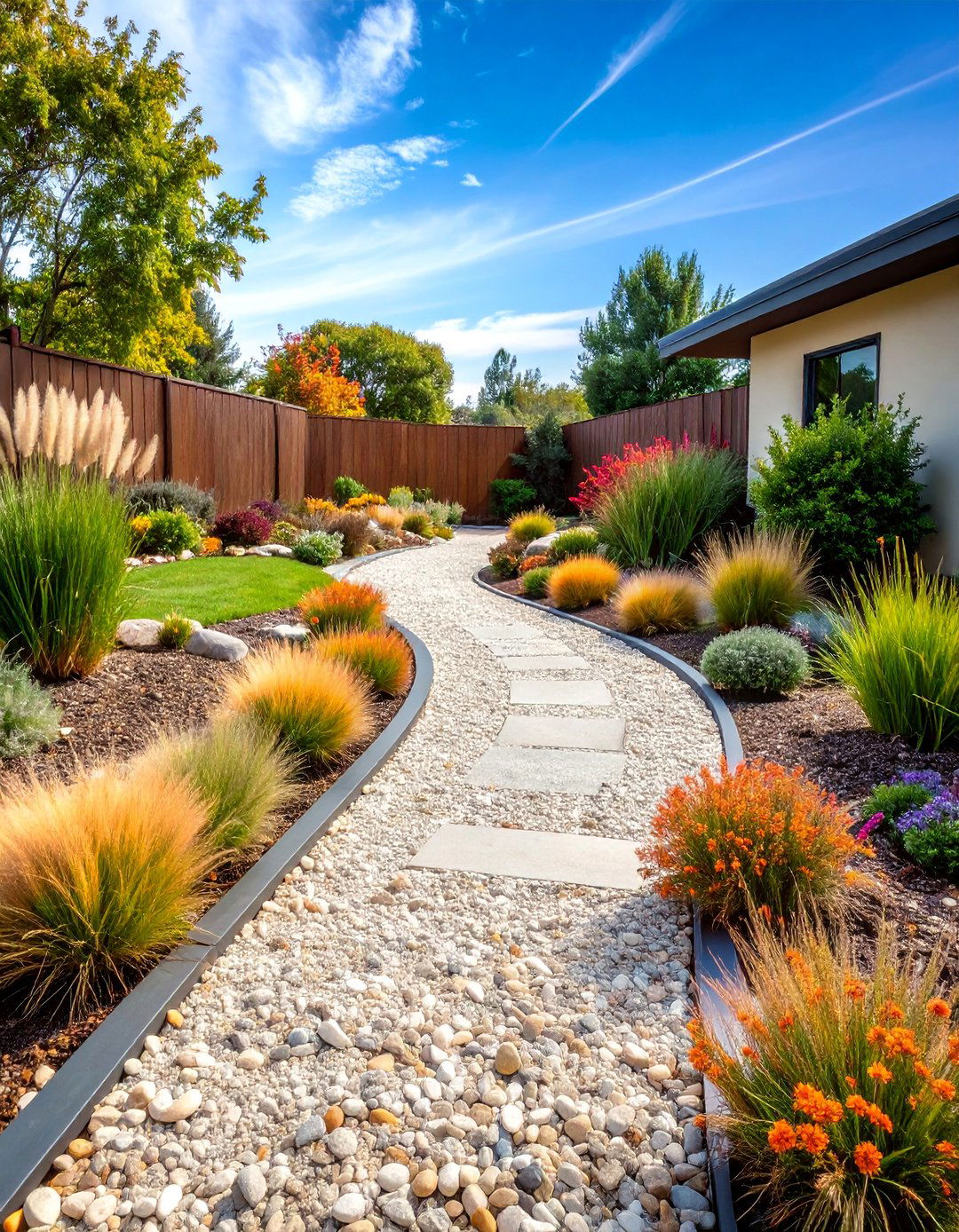 Decomposed Granite Path with Steel Edging - 25 Farmhouse Walkway Ideas