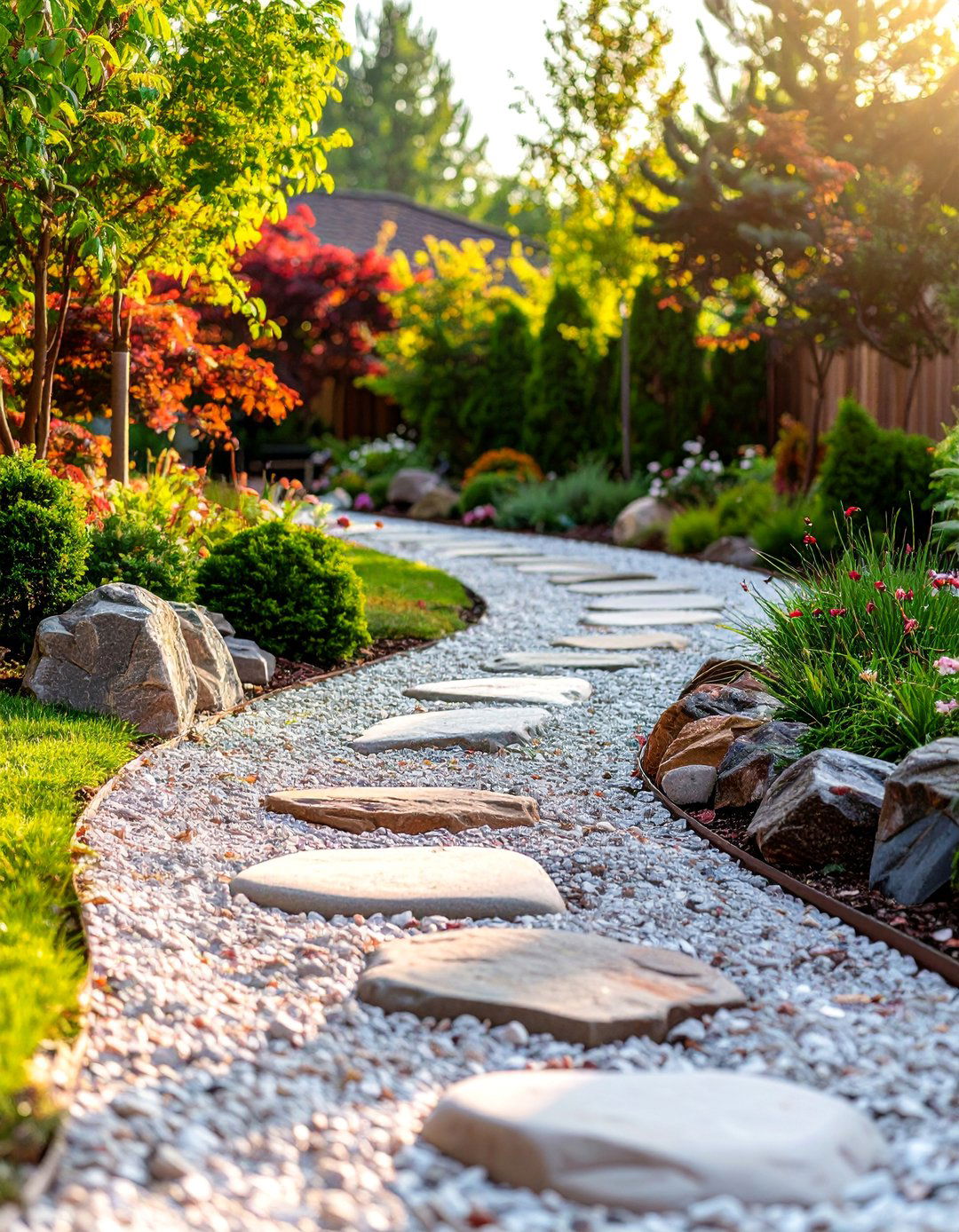 Decomposed Granite Stone Accent Path - 25 Stone Walkway Ideas