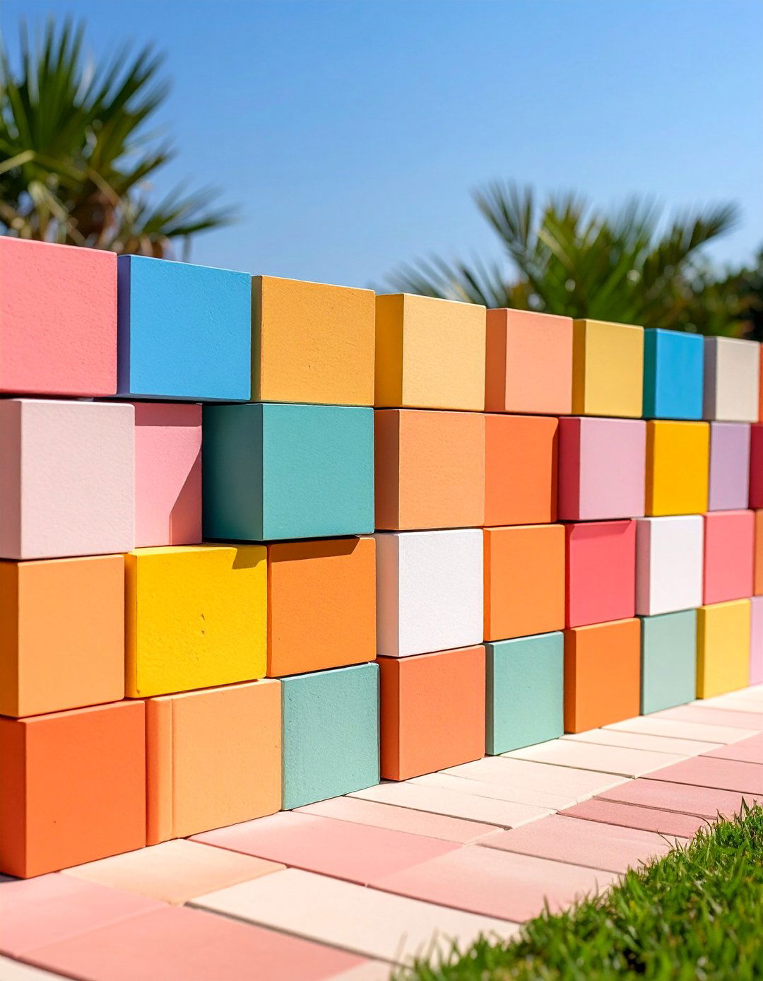 Decorative Breeze Block Screen Fence with Geometric Patterns - 25 Concrete Block Fence Ideas