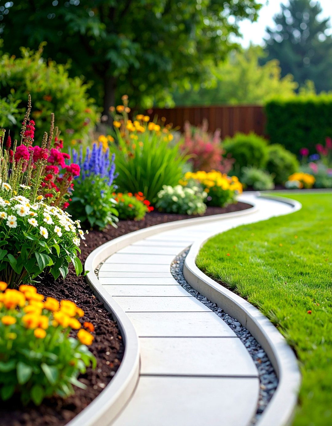Decorative Concrete Garden Edging - 25 Concrete Garden Ideas
