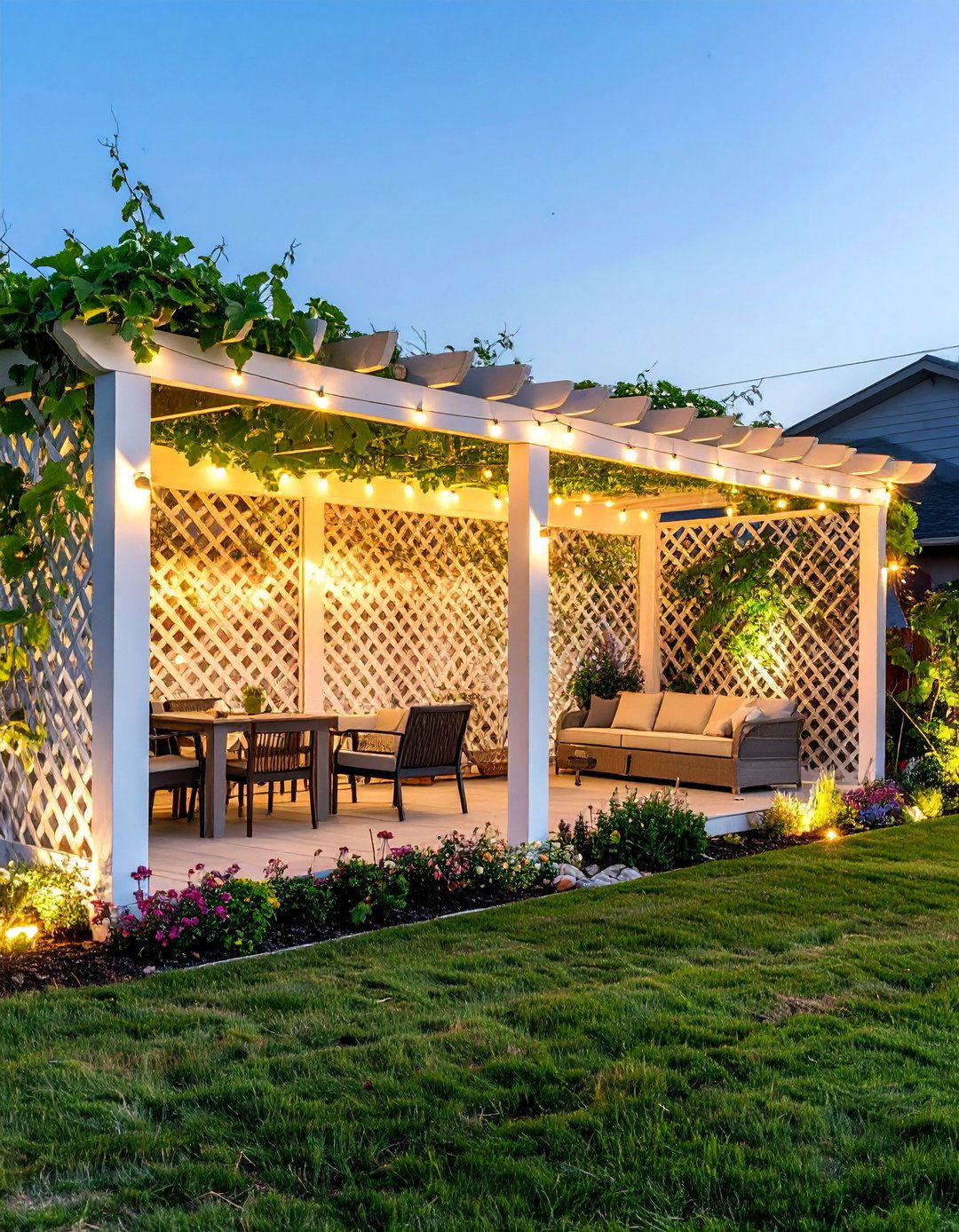 Decorative Lattice Cucumber Trellis Privacy Wall - 25 Cucumber Trellis Ideas