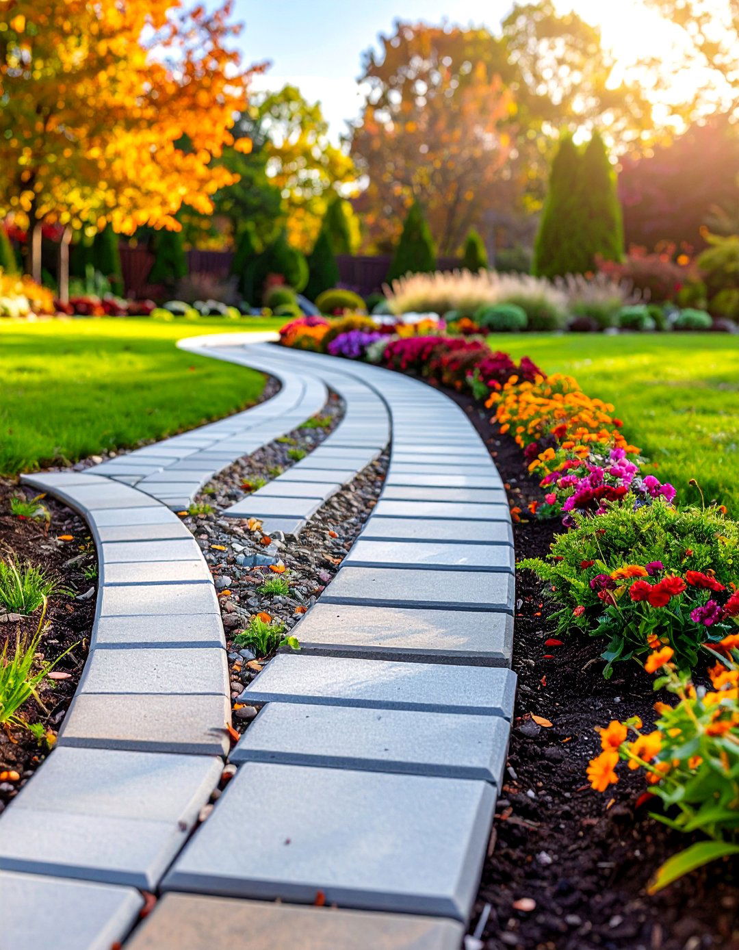 Decorative Paver Mulch Edging - 25 Mulch Edging Ideas