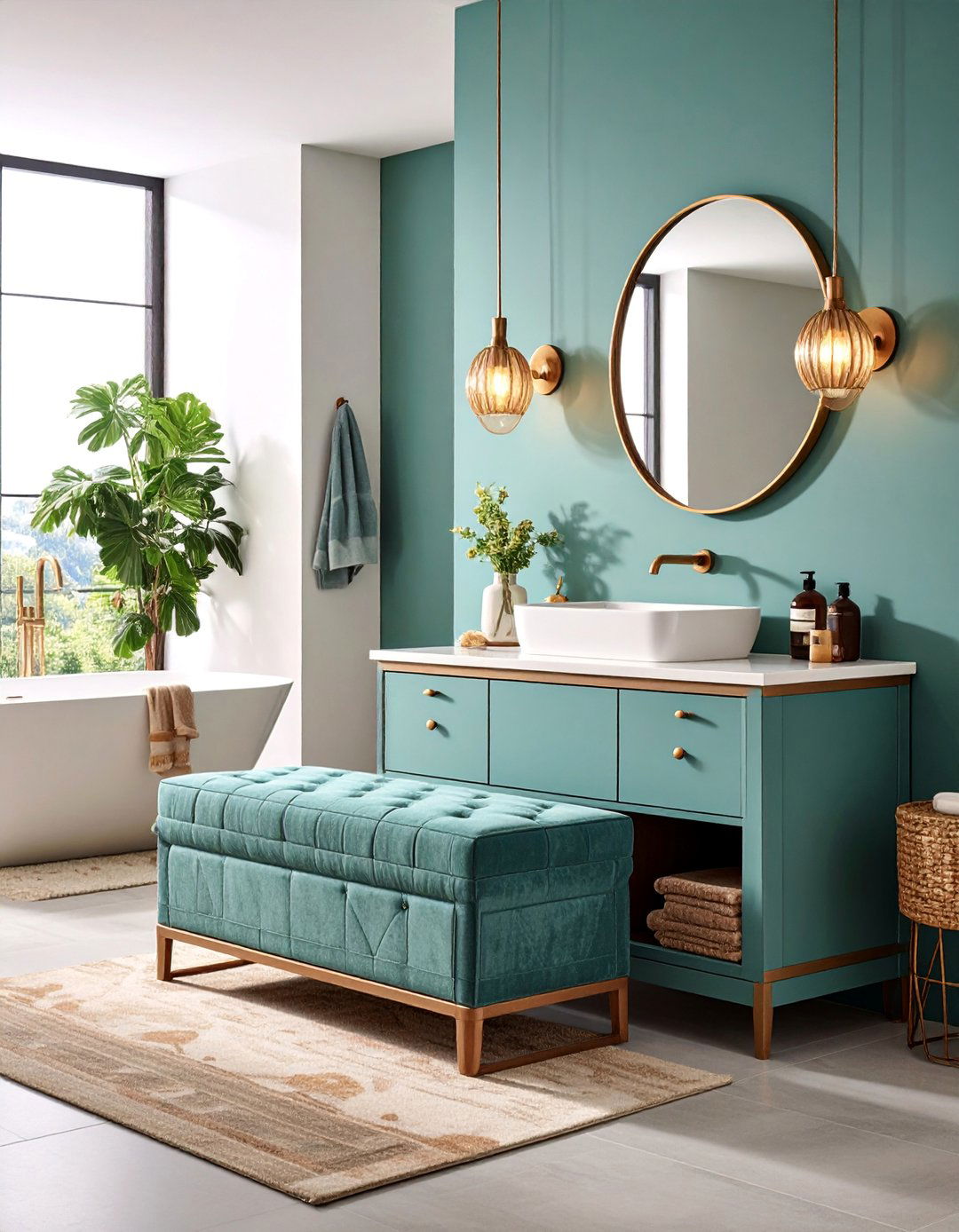 Decorative Storage Bench with Lift Up Seat - 25 Toilet Paper Storage Ideas
