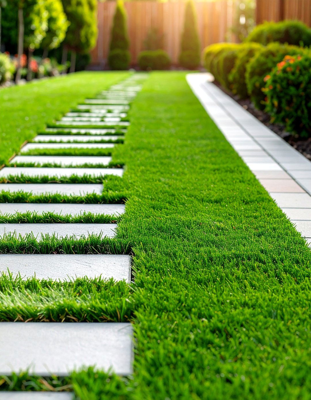 Decorative Strip Installations - 25 Backyard Turf Ideas