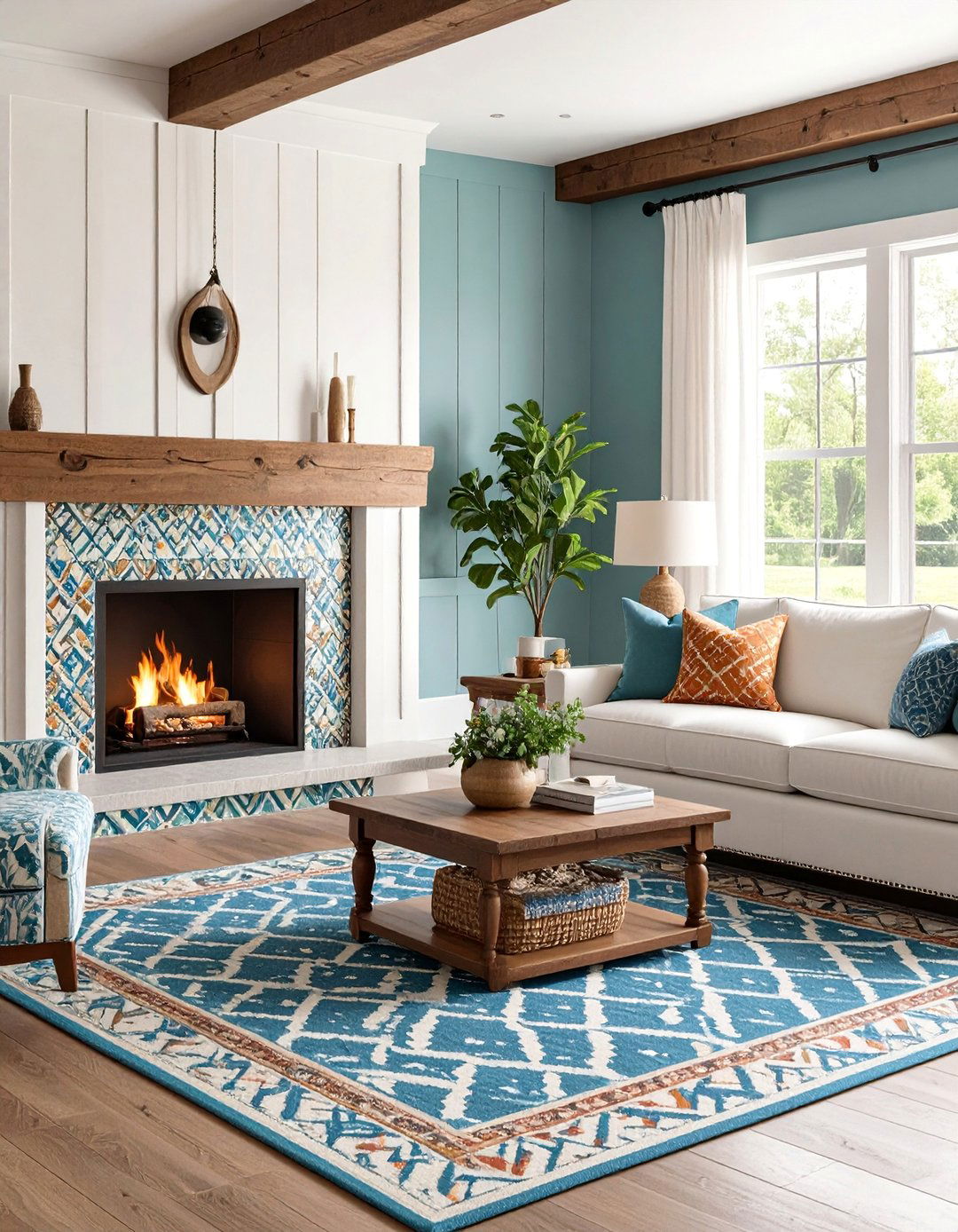 Decorative Tile Accent Shiplap Modern Mix - 25 Shiplap Fireplace Ideas