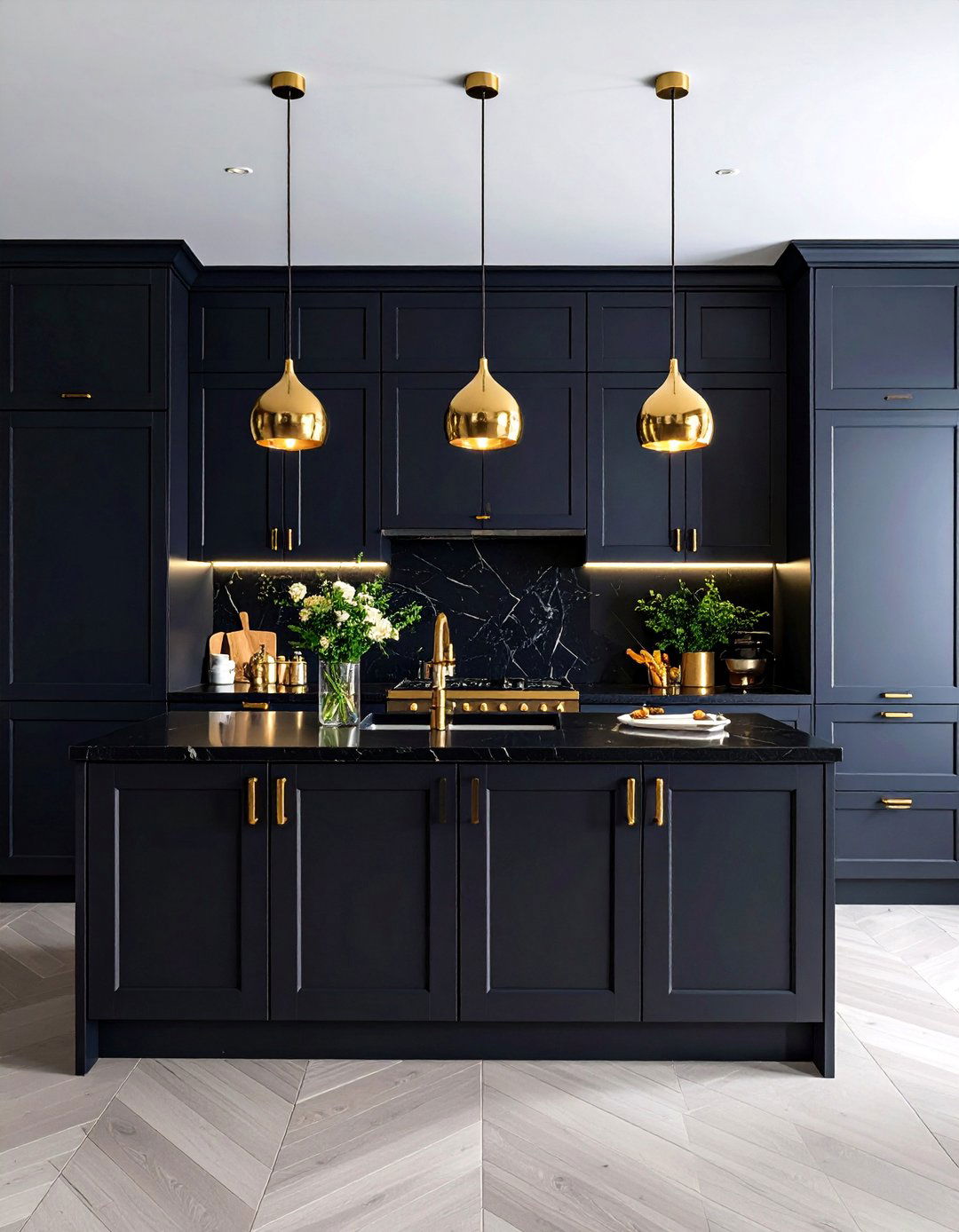 Deep Black for Monochromatic Drama - 25 What Color Cabinets Go With Black Appliances