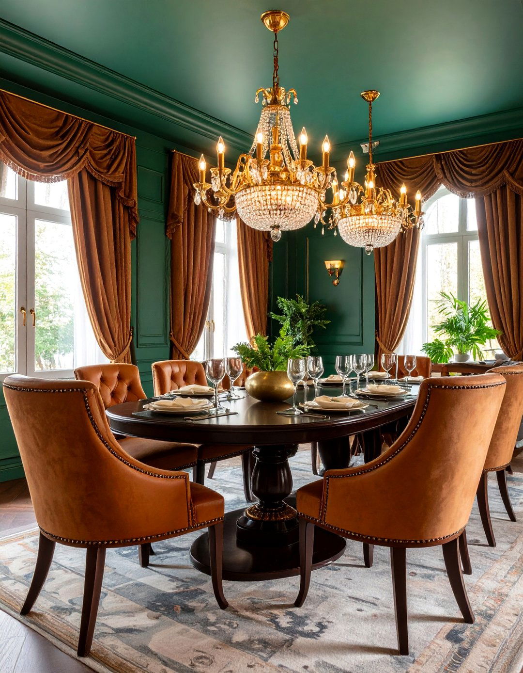Deep Brown Leather Club Dining Room - 25 masculine dining room ideas