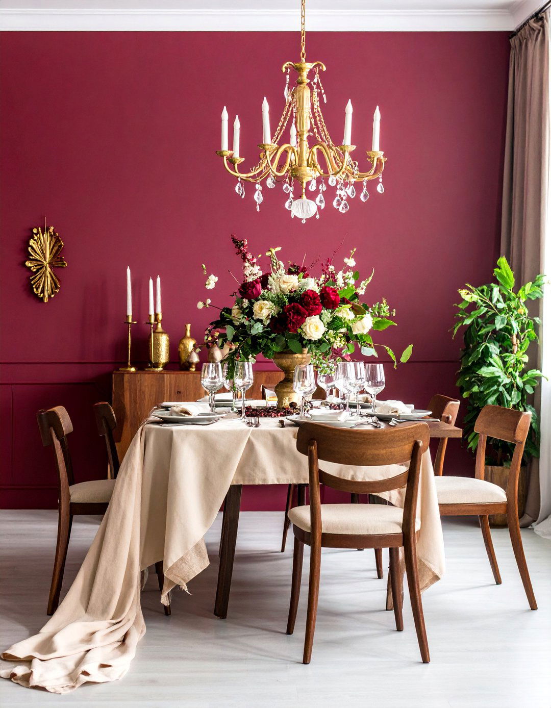 Deep Burgundy Accent Wall for Rich Elegance - 25 Accent Wall Colors