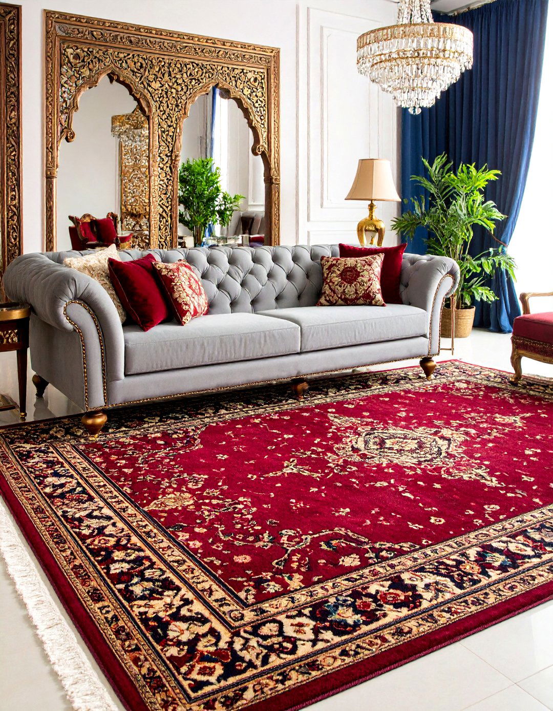 Deep Burgundy Jewel Sophistication - 25 what color rug goes with a grey couch