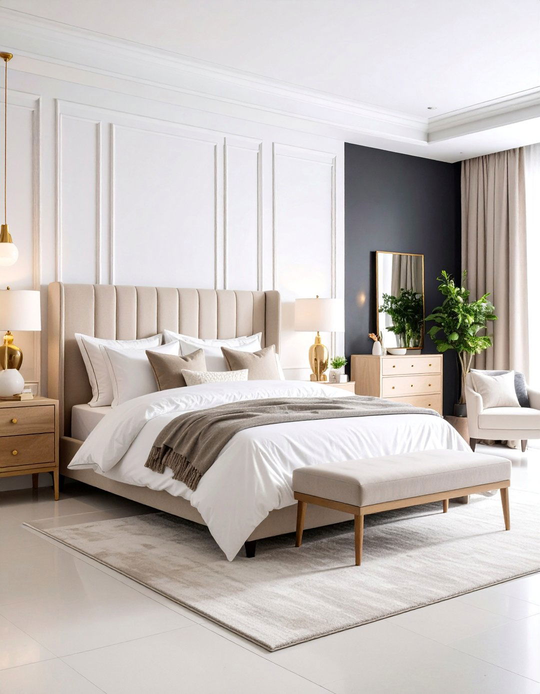 Deep Midnight Black Bedroom with Dramatic Lighting - 25 Bedroom Paint Colors