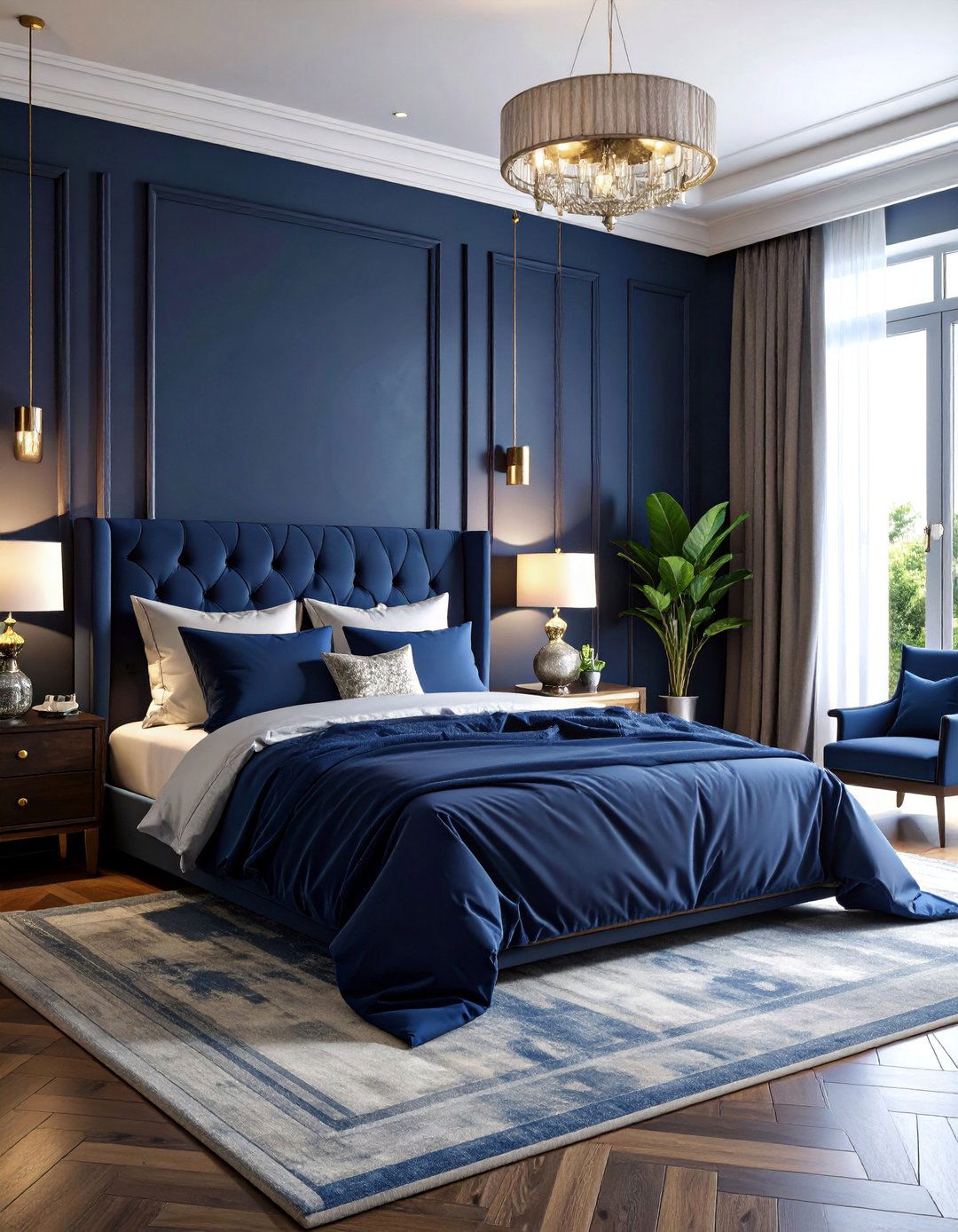 Deep Ocean Blue Bedroom with Midnight Water Themes - 25 Ocean-themed Bedroom Ideas