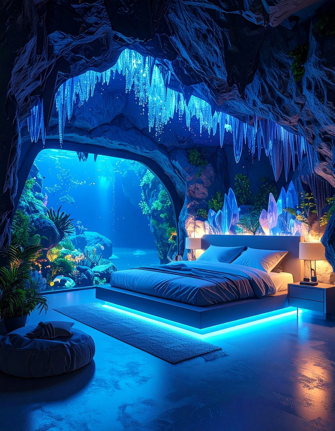 Deep Ocean Cave Mermaid Bedroom - 25 Underwater Mermaid Bedroom Ideas