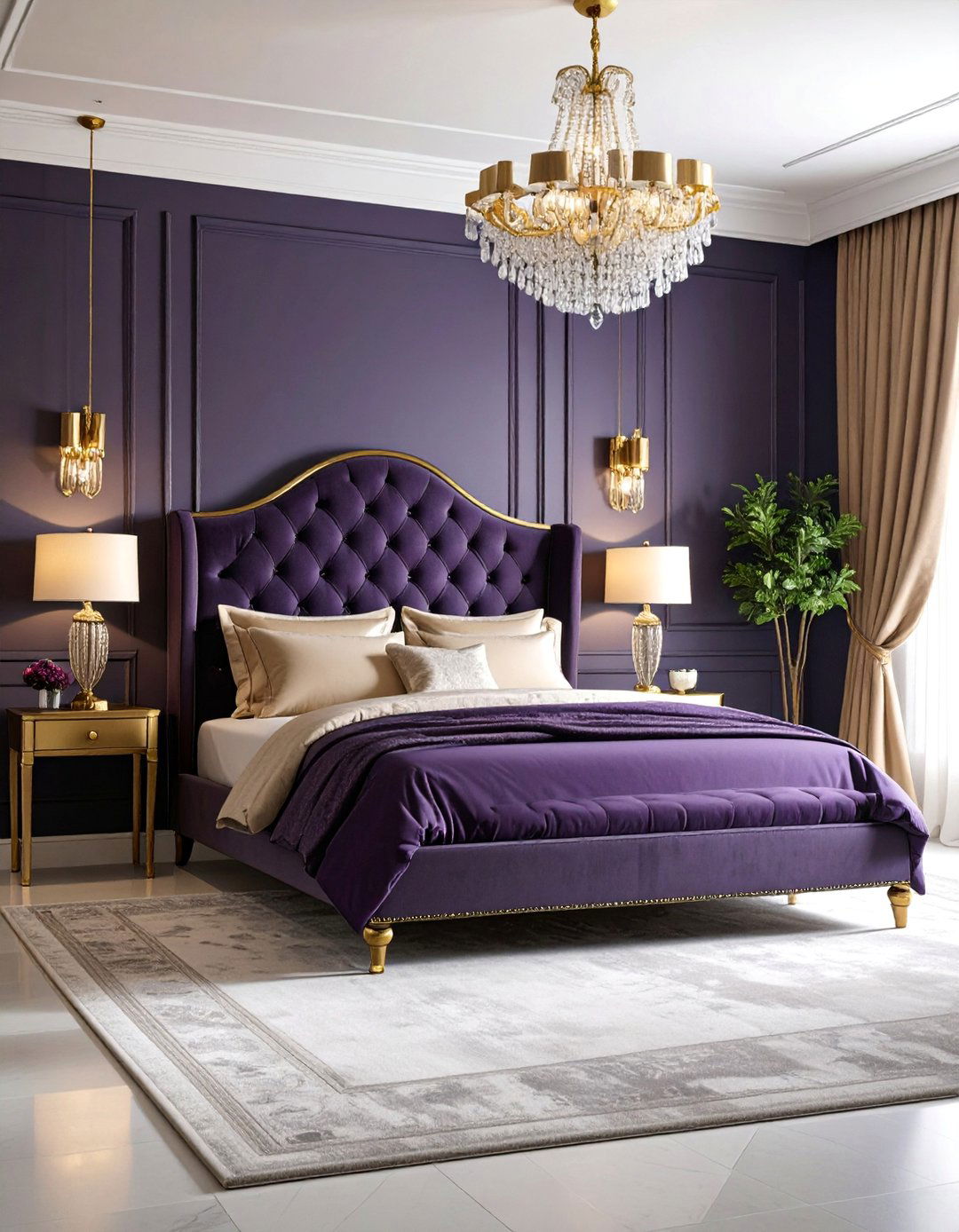Deep Plum Romantic - 25 Dark Bedroom Ideas