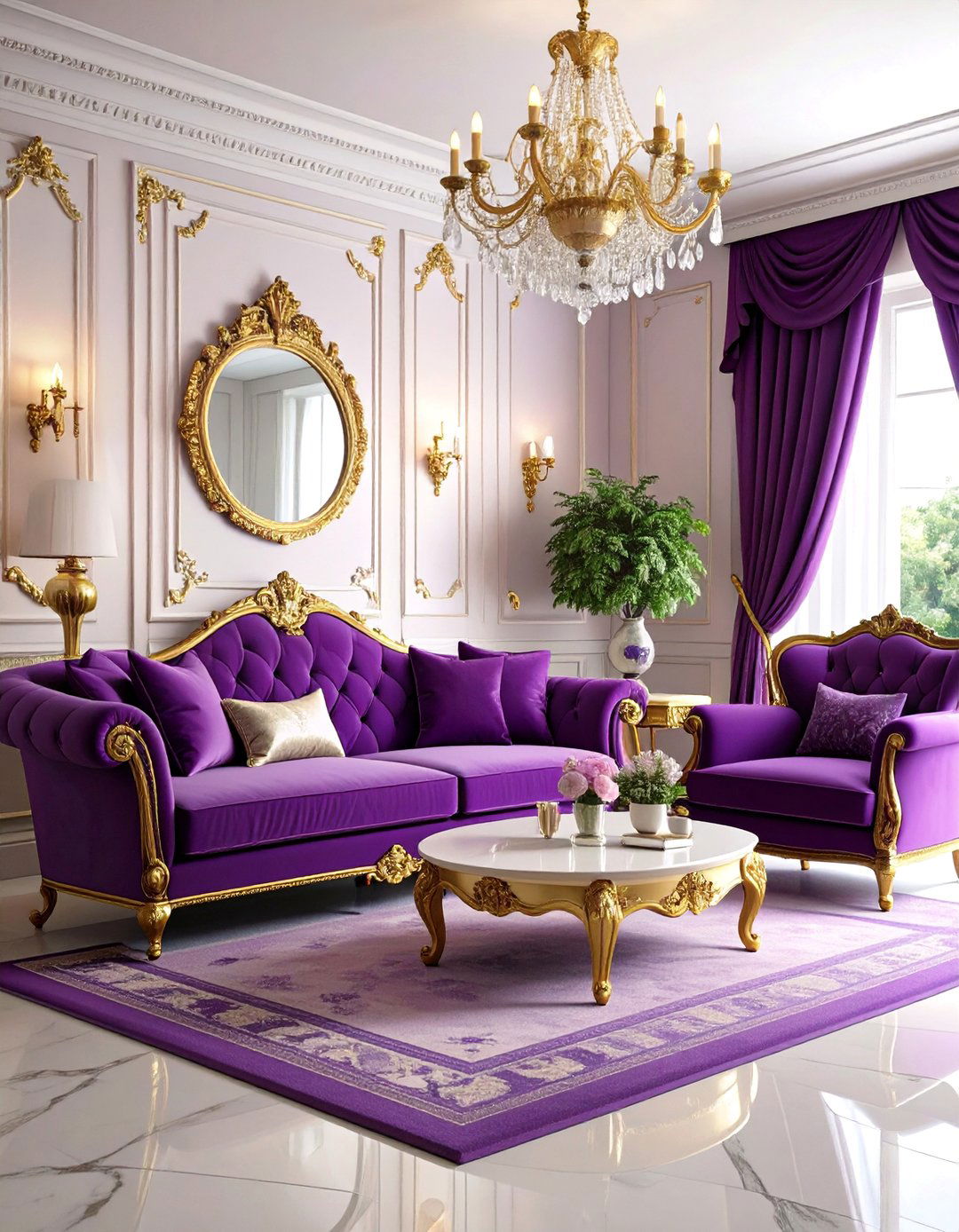 Deep Plum and Cream Living Room with Rich Victorian Luxury - 25 Two Colour Combination for Living Room