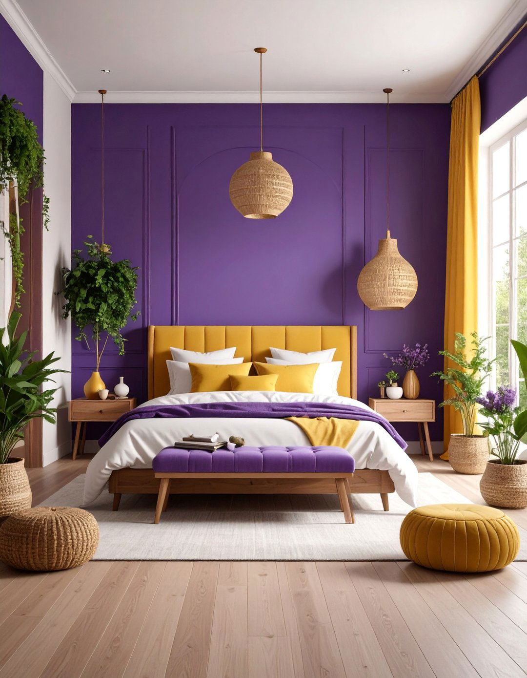 Deep Purple Bedroom with Royal Elegance - 25 Mexican Interior Paint Colors