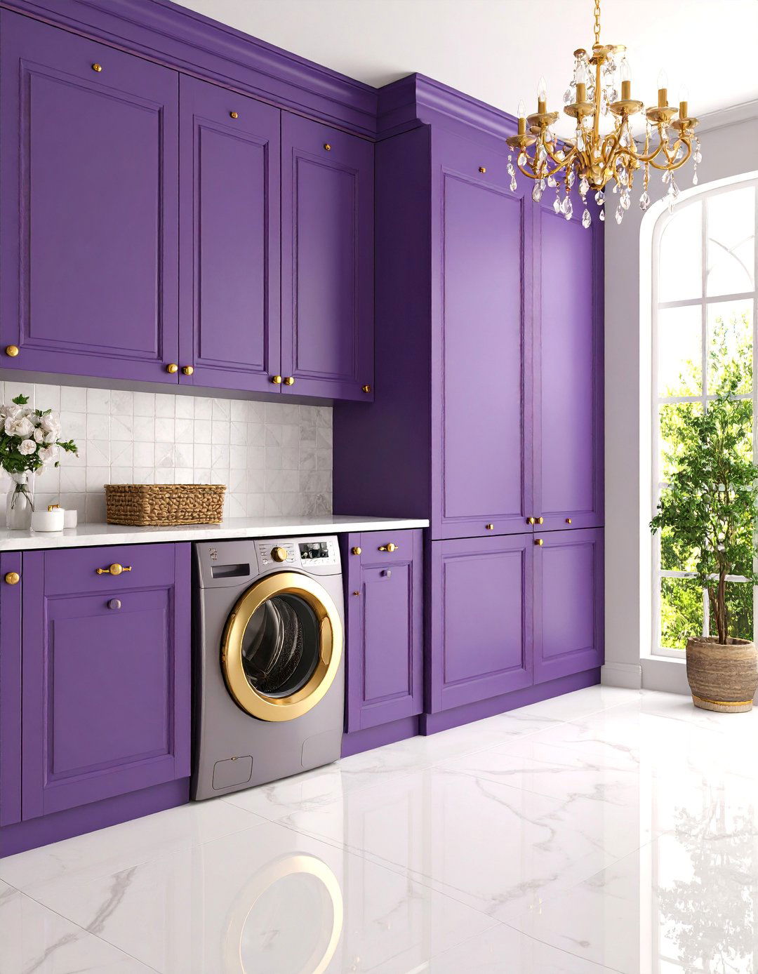 Deep Purple Jewel Toned Laundry Room - 25 dark & moody laundry room ideas