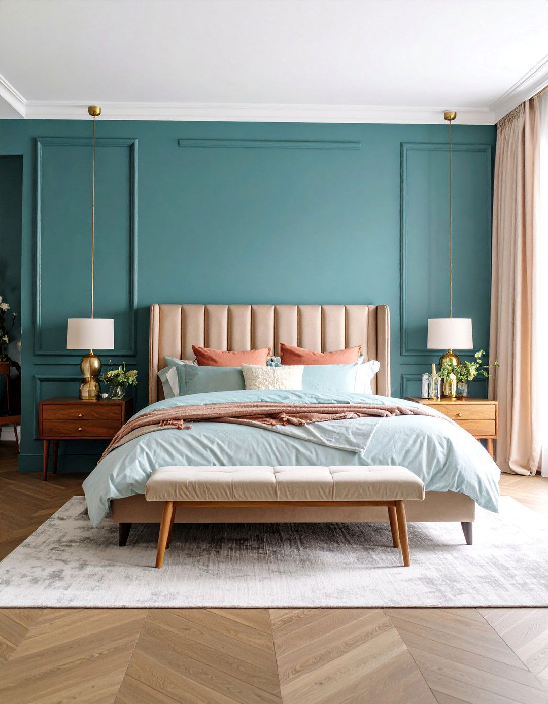 Deep Teal Sophisticated - 25 Dark Bedroom Ideas