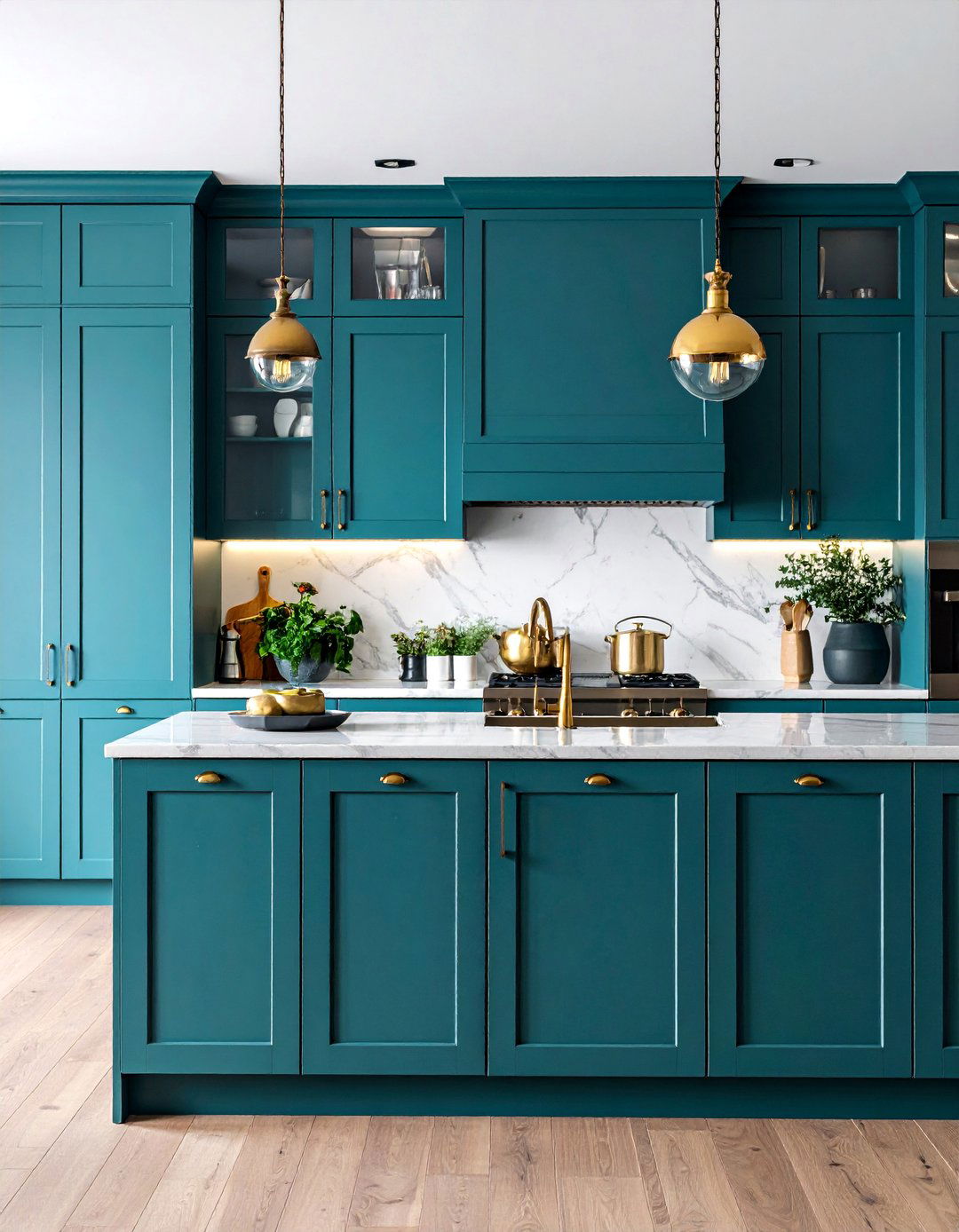Deep Teal for Bold Sophistication - 25 What Color Cabinets Go With Black Appliances